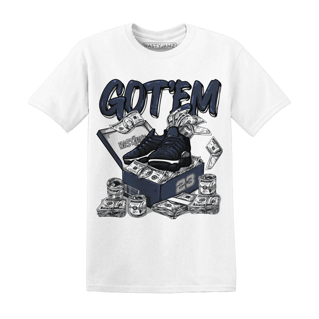 VaporMax-Plus-Midnight-Navy-White-Metallic-Silver-NastyJamz-T-Shirt-Match-Dollar-Sneaker-Box