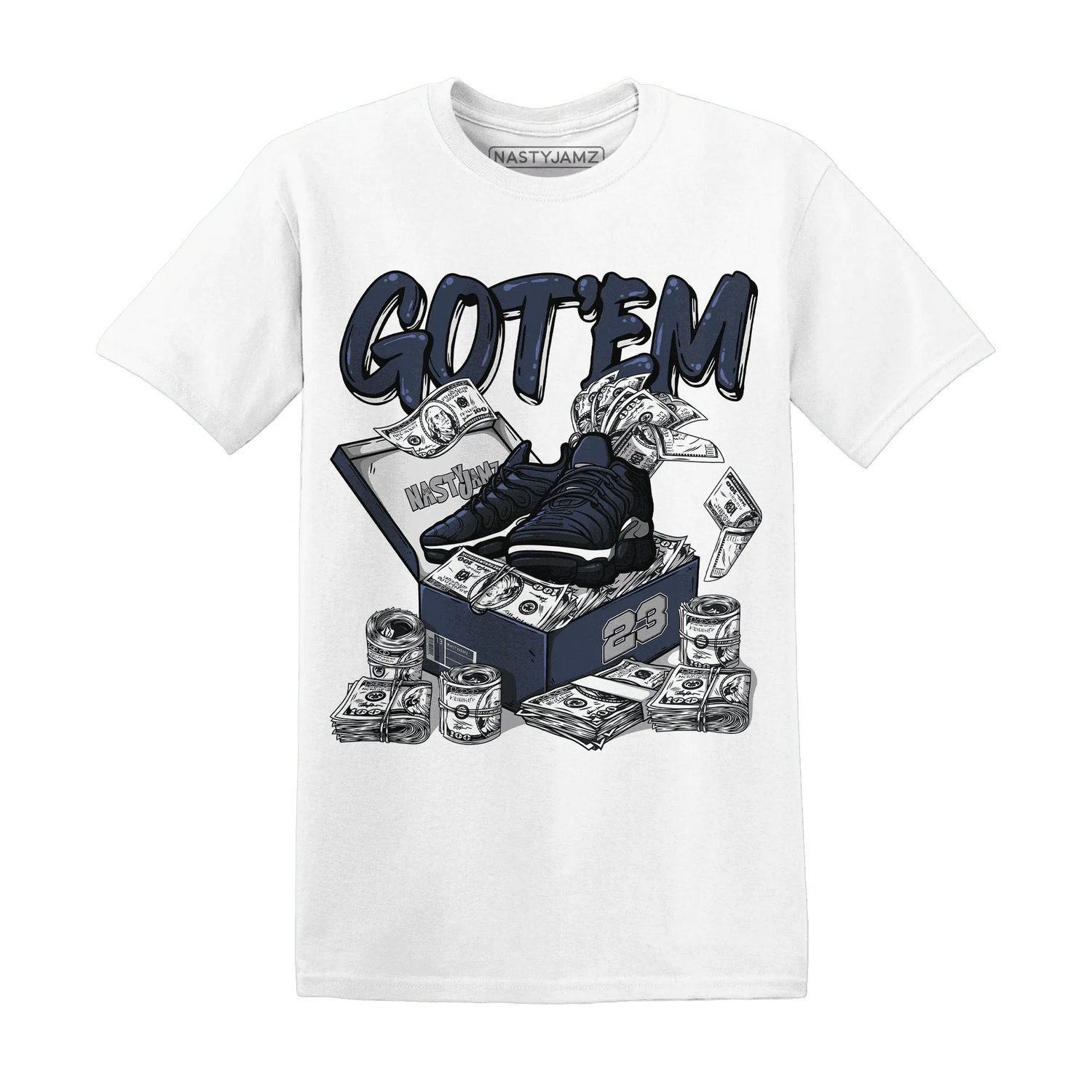 VaporMax-Plus-Midnight-Navy-White-Metallic-Silver-NastyJamz-T-Shirt-Match-Dollar-Sneaker-Box