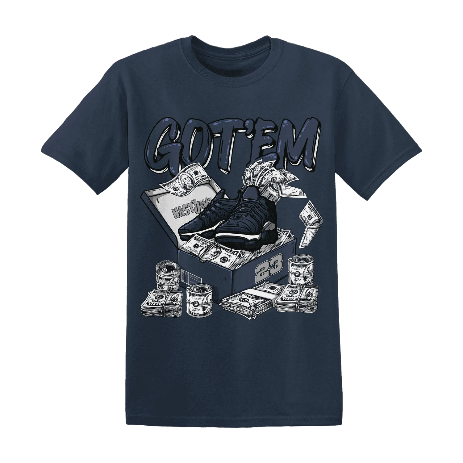VaporMax-Plus-Midnight-Navy-White-Metallic-Silver-NastyJamz-T-Shirt-Match-Dollar-Sneaker-Box