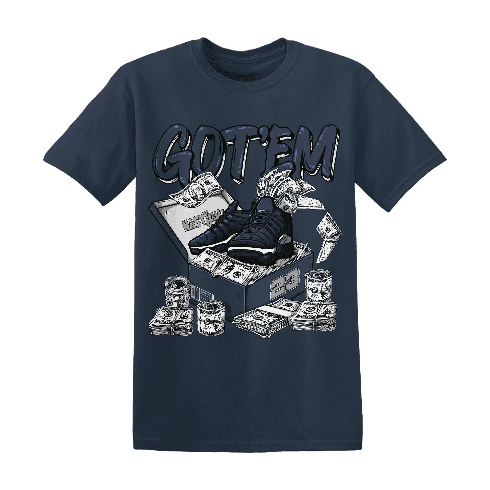 VaporMax-Plus-Midnight-Navy-White-Metallic-Silver-NastyJamz-T-Shirt-Match-Dollar-Sneaker-Box