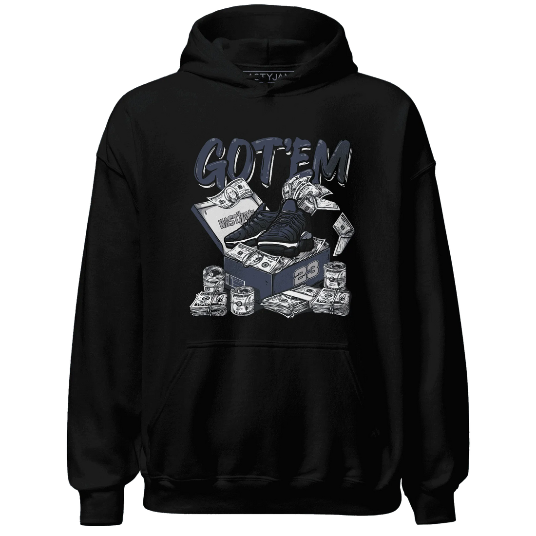 VaporMax-Plus-Midnight-Navy-White-Metallic-Silver-NastyJamz-Hoodie-Match-Dollar-Sneaker-Box