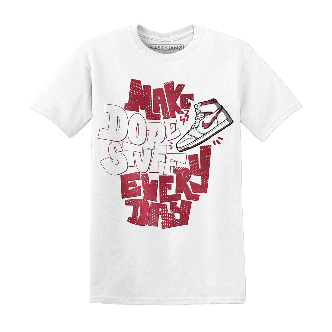 High 85 Metallic Burgundy 1s T Shirt Match Dope Sneaker - NastyJamz