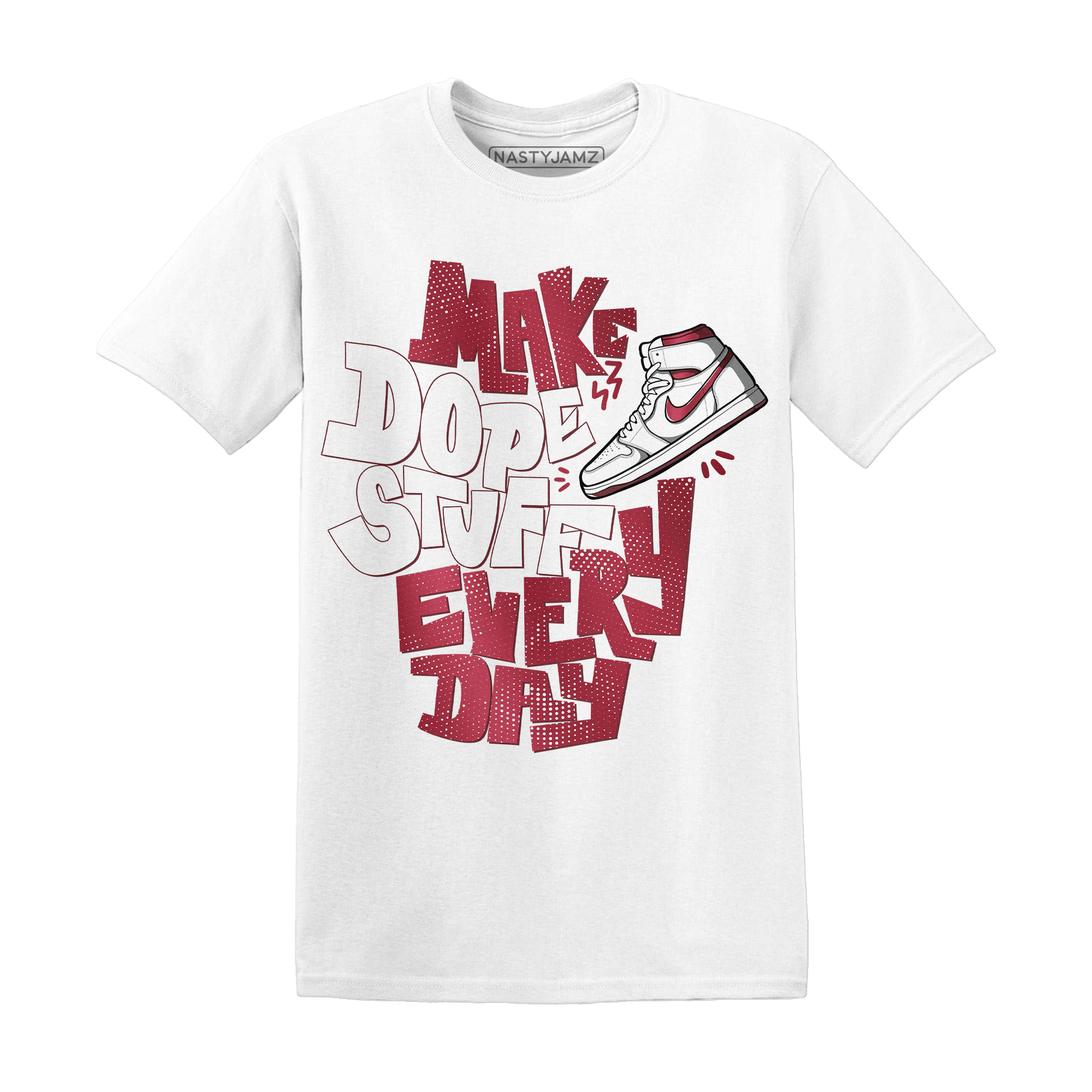 High 85 Metallic Burgundy 1s T Shirt Match Dope Sneaker - NastyJamz
