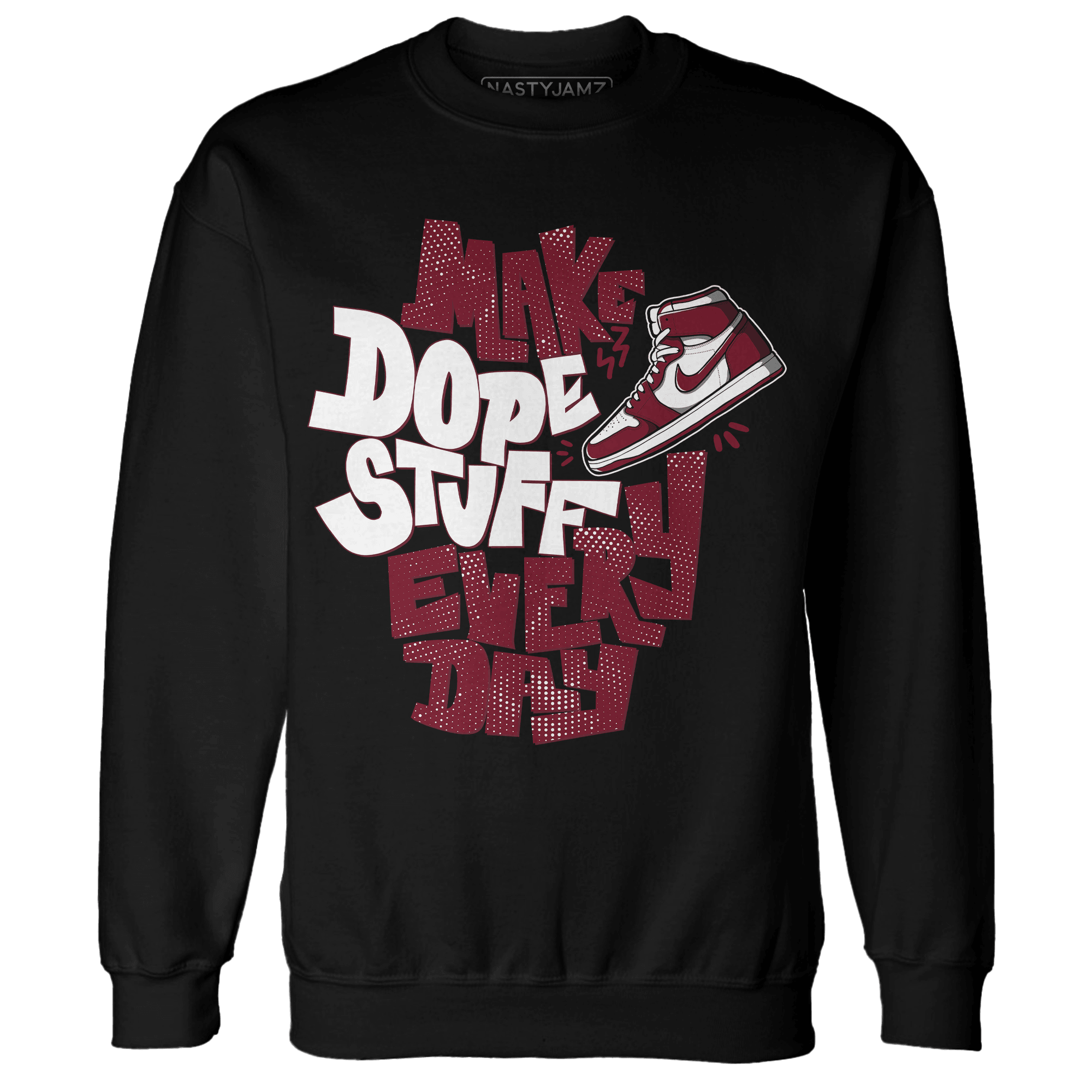 High White Team Red 1s Sweatshirt Match Dope Sneaker - NastyJamz