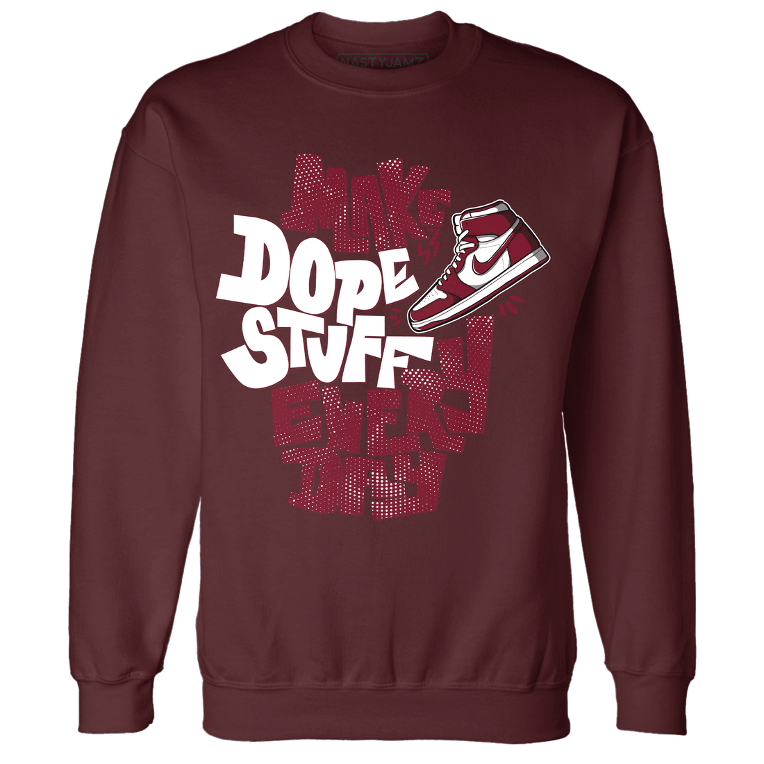 High White Team Red 1s Sweatshirt Match Dope Sneaker - NastyJamz