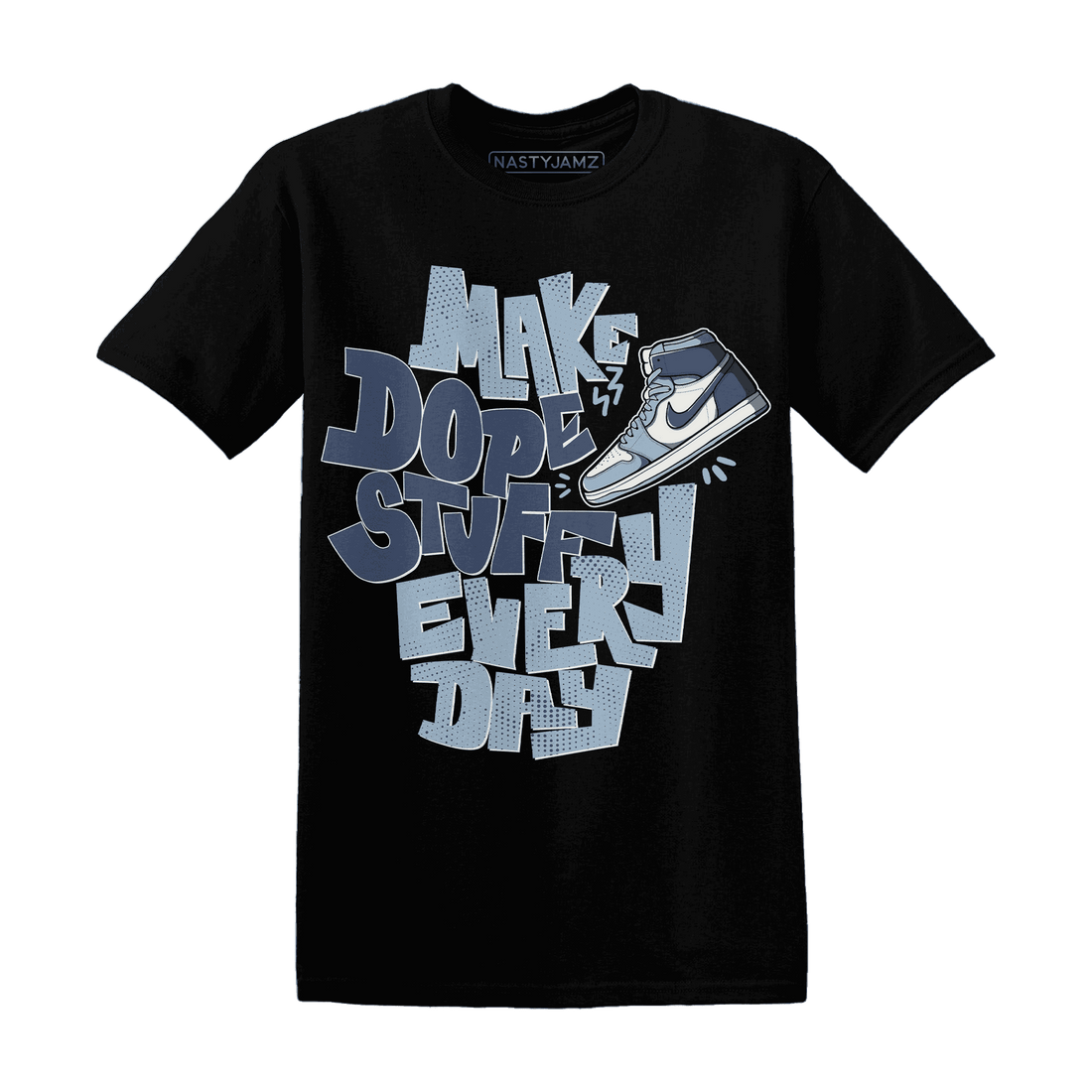 Mid Diffused Blue Grey 1s T Shirt Match Dope Sneaker - NastyJamz