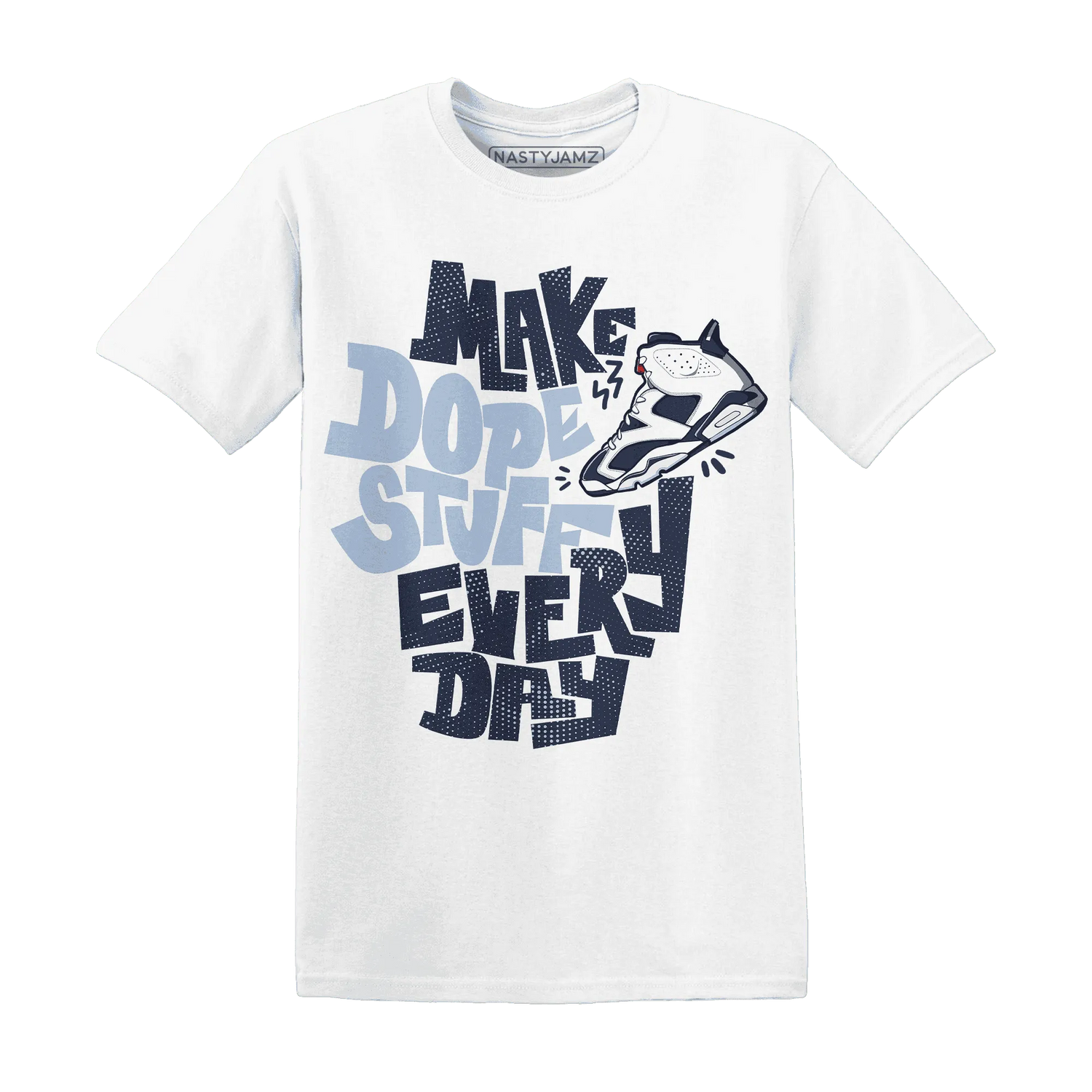 White-Navy-6s-T-Shirt-Match-Dope-Sneaker