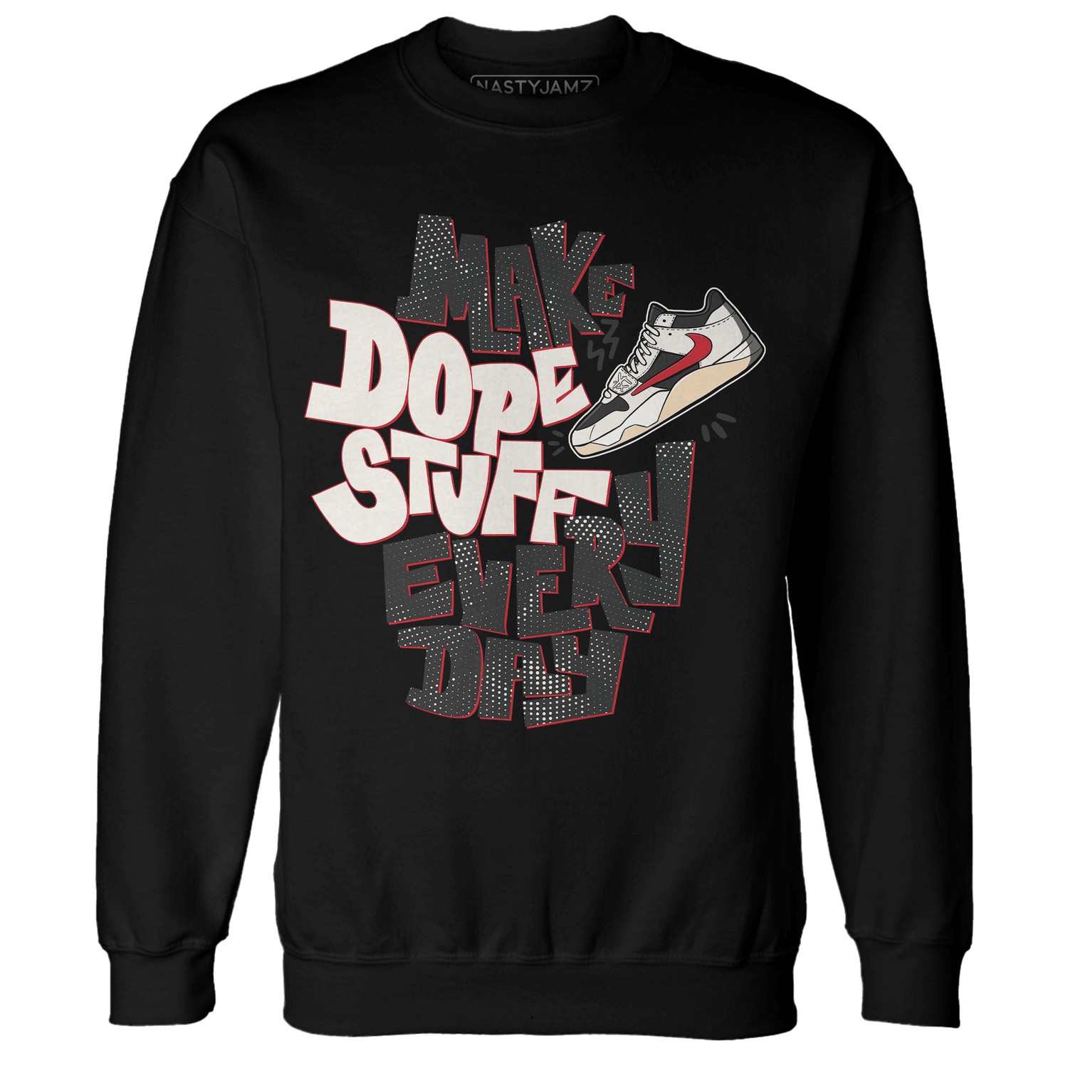 Jumman Jack University Red Sweatshirt Match Dope Sneaker - NastyJamz