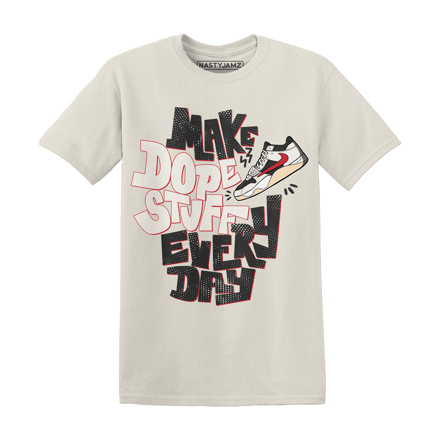 Jumman Jack University Red T Shirt Match Dope Sneaker - NastyJamz