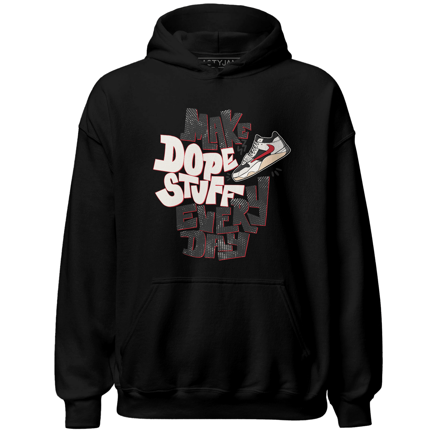 Jumman Jack University Red Hoodie Match Dope Sneaker - NastyJamz