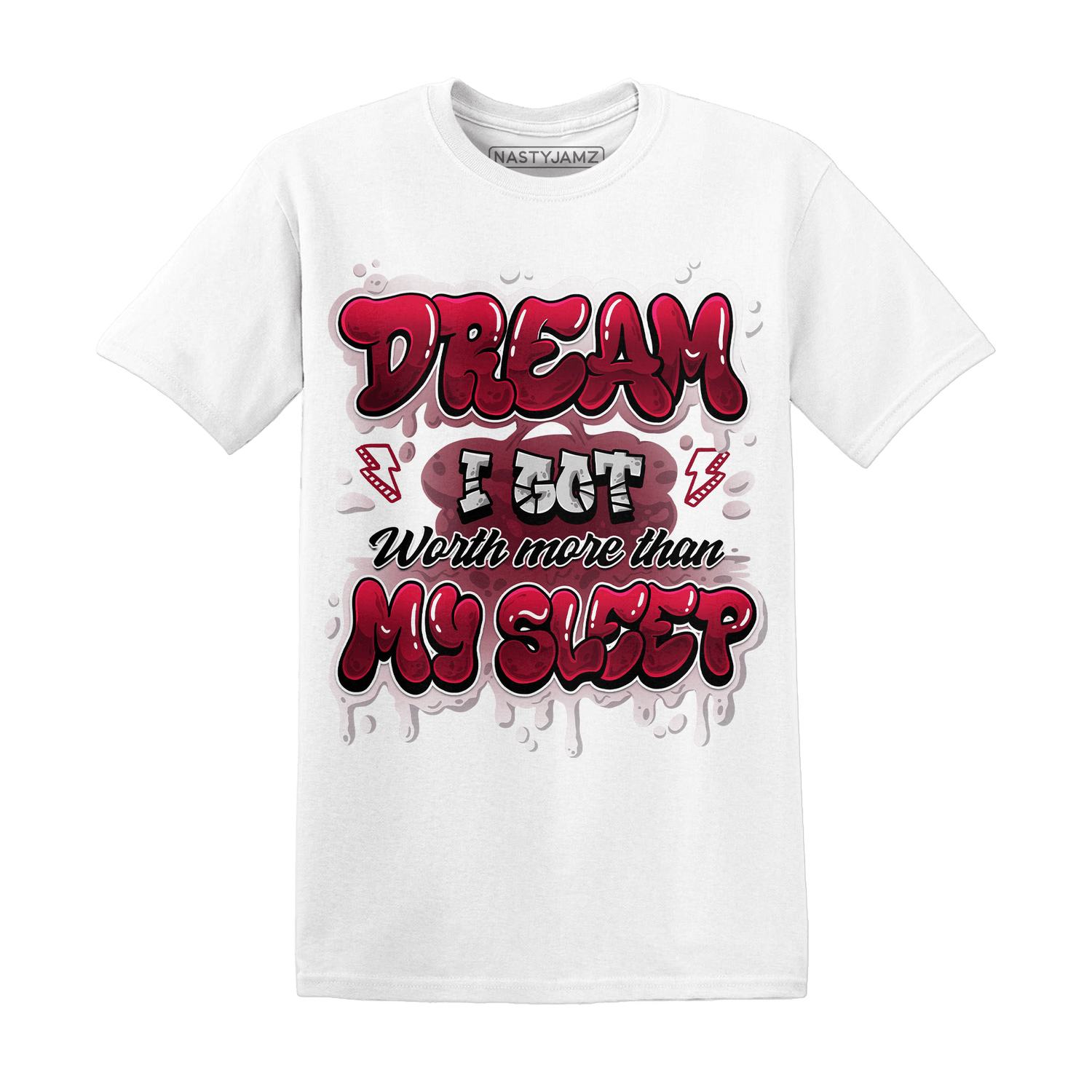 High White Team Red 1s T Shirt Match Dream Over Rest - NastyJamz