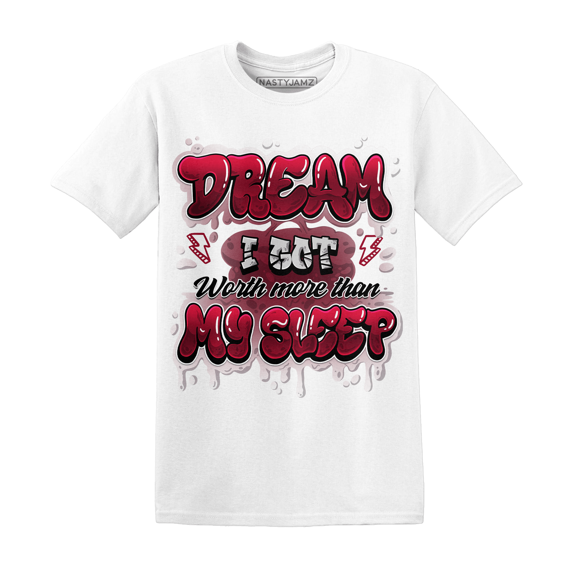 High White Team Red 1s T Shirt Match Dream Over Rest - NastyJamz