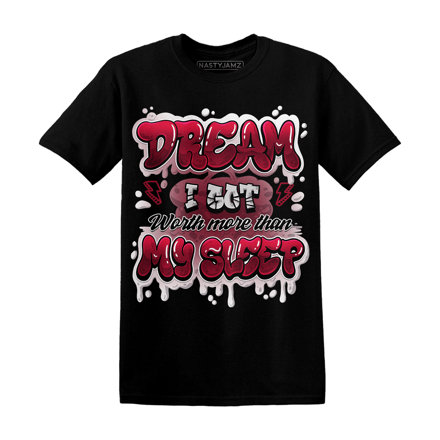 High White Team Red 1s T Shirt Match Dream Over Rest - NastyJamz