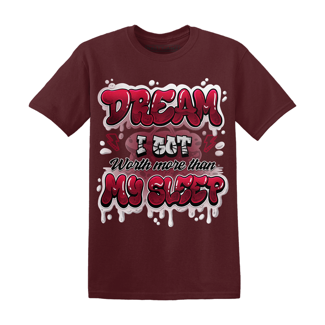 High White Team Red 1s T Shirt Match Dream Over Rest - NastyJamz