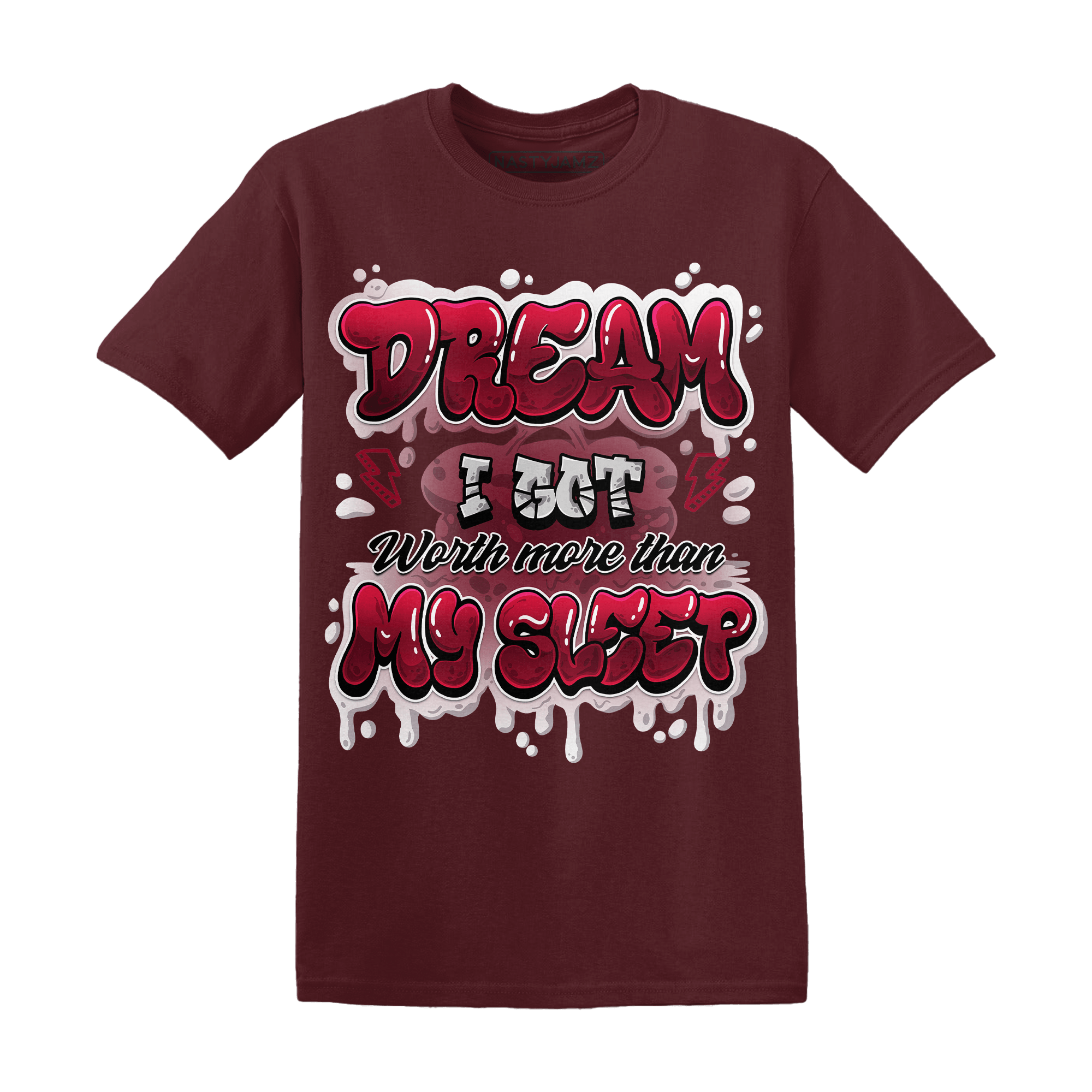 High White Team Red 1s T Shirt Match Dream Over Rest - NastyJamz