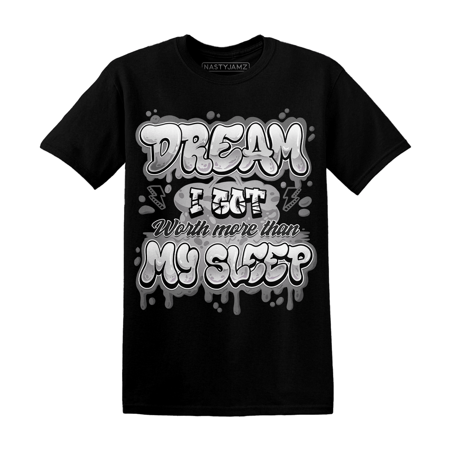 Retro High OG Black White 1s T Shirt Match Dream Over Rest - NastyJamz