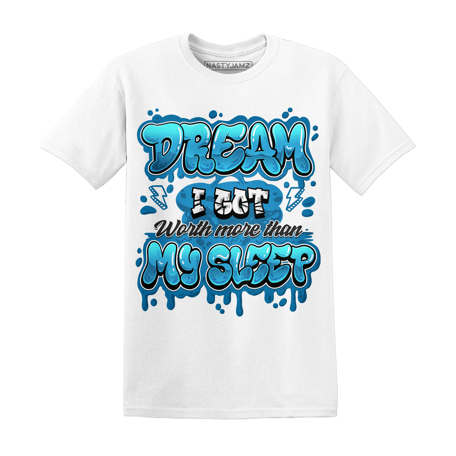 Powder Blue 9s T Shirt Match Dream Over Rest - NastyJamz