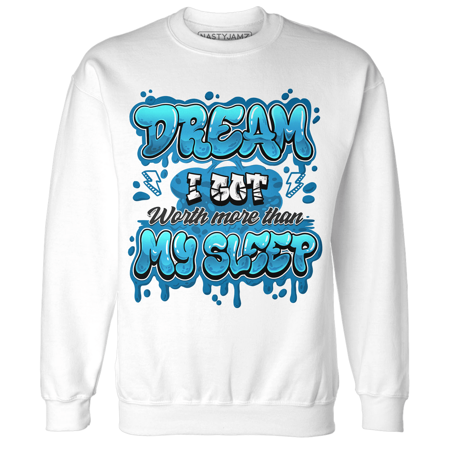 Powder Blue 9s Sweatshirt Match Dream Over Rest - NastyJamz