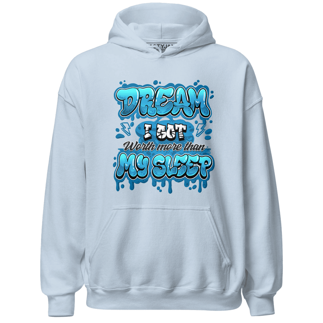 Powder Blue 9s Hoodie Match Dream Over Rest - NastyJamz