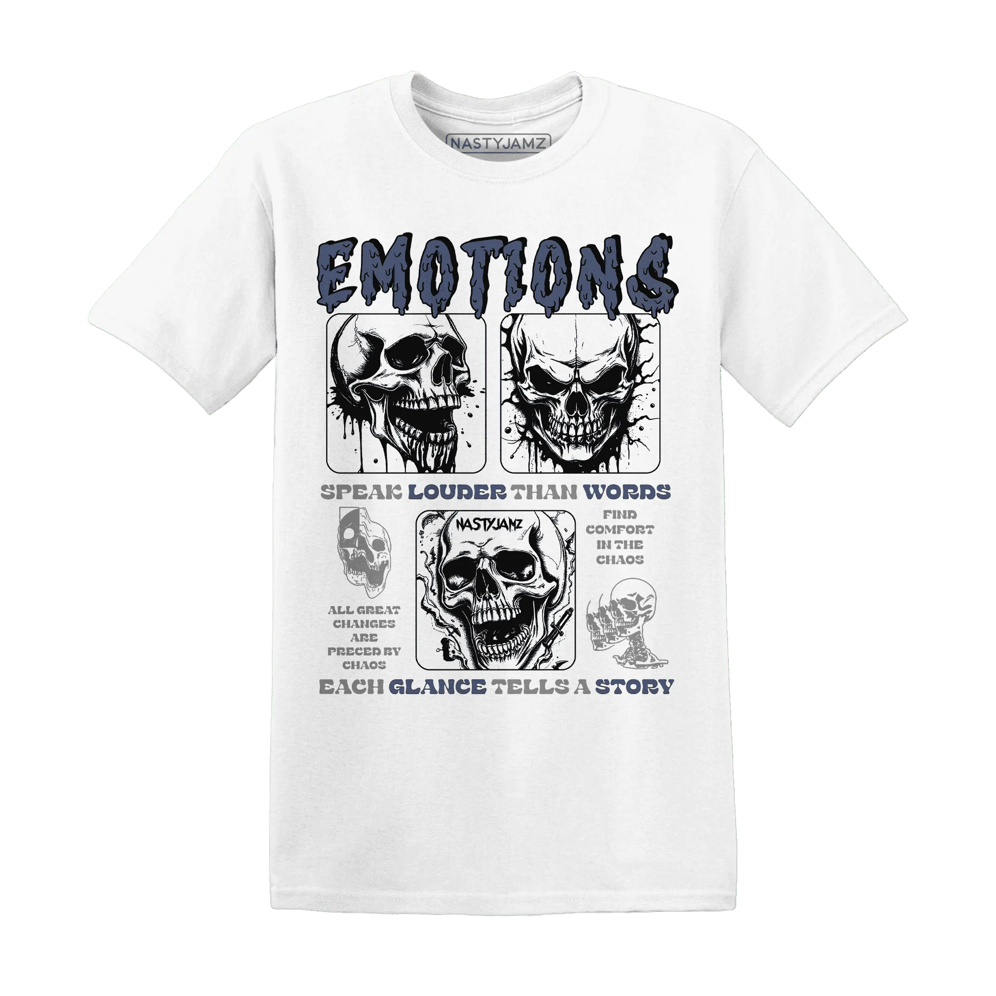 NastyJamz-Low-Diffused-Blue-11s-T-Shirt-Match-Emotions-Skull