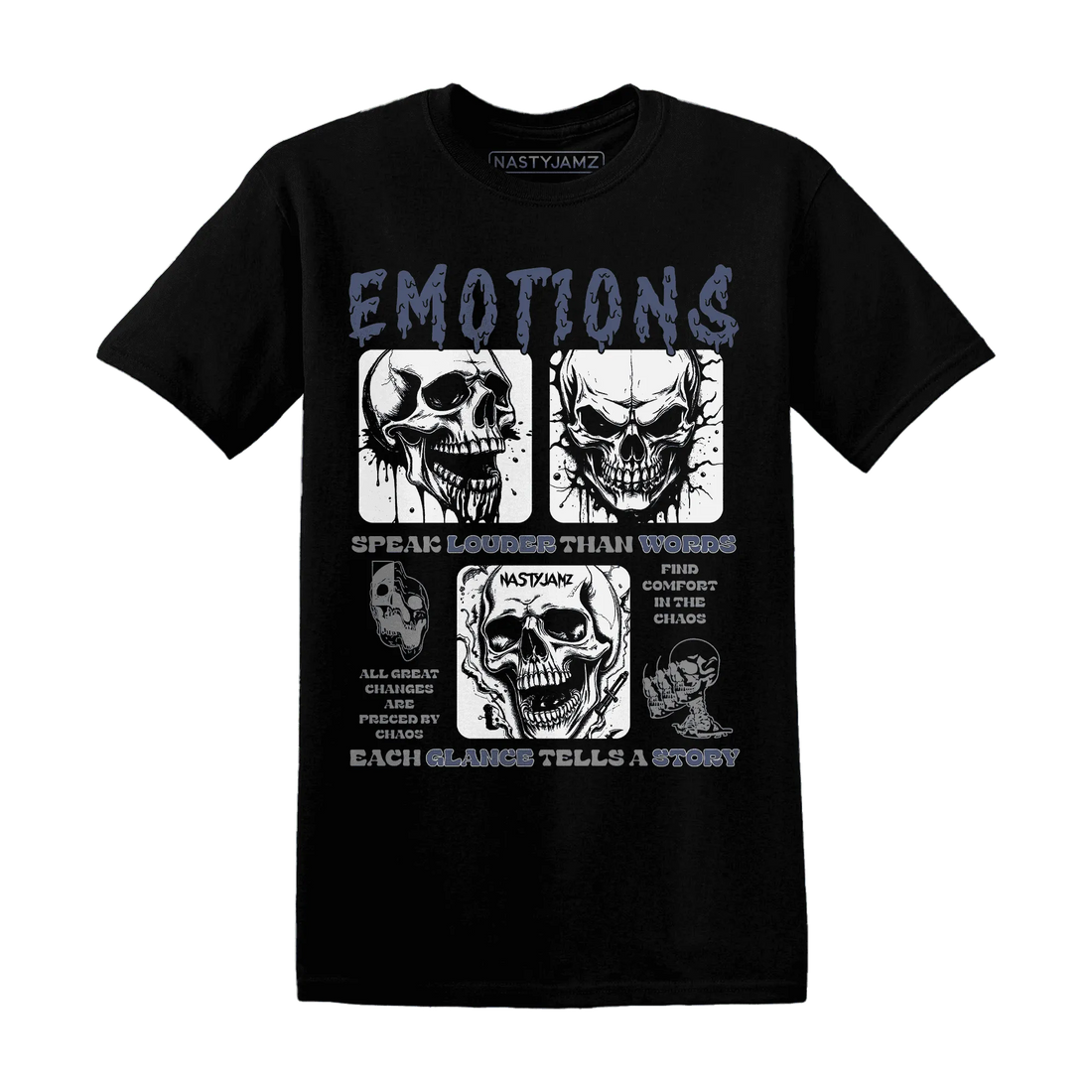 NastyJamz-Low-Diffused-Blue-11s-T-Shirt-Match-Emotions-Skull