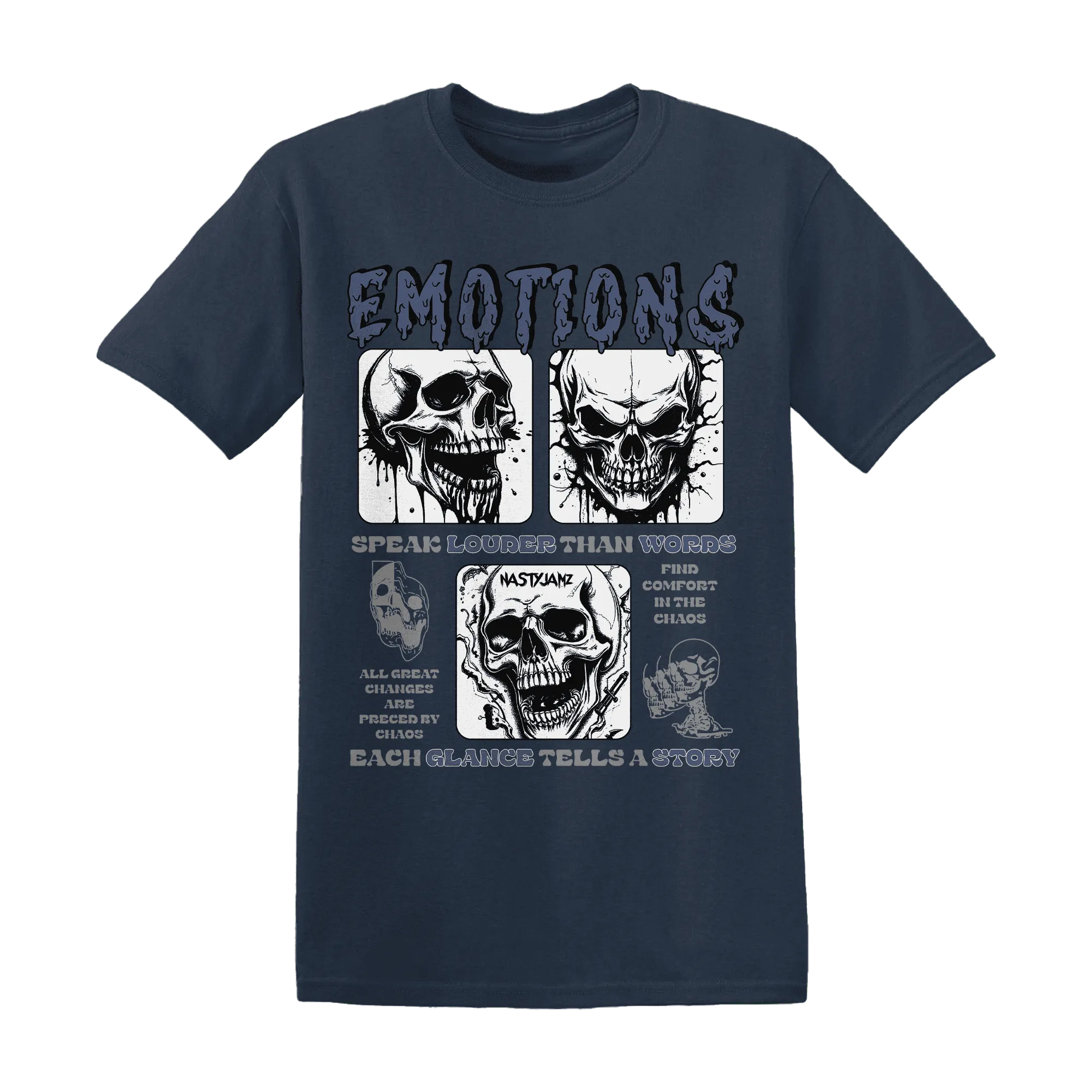 NastyJamz-Low-Diffused-Blue-11s-T-Shirt-Match-Emotions-Skull