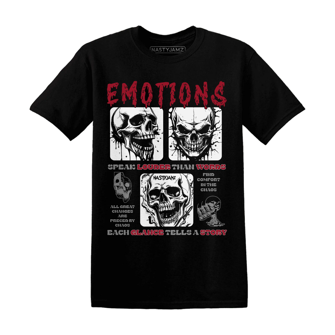 NastyJamz-Retro-Red-Taxi-12s-T-Shirt-Match-Emotions-Skull