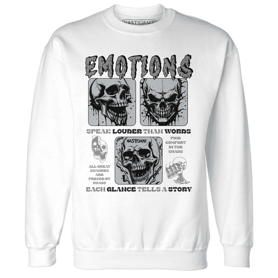 NastyJamz-Wolf-Grey-12s-Sweatshirt-Match-Emotions-Skull