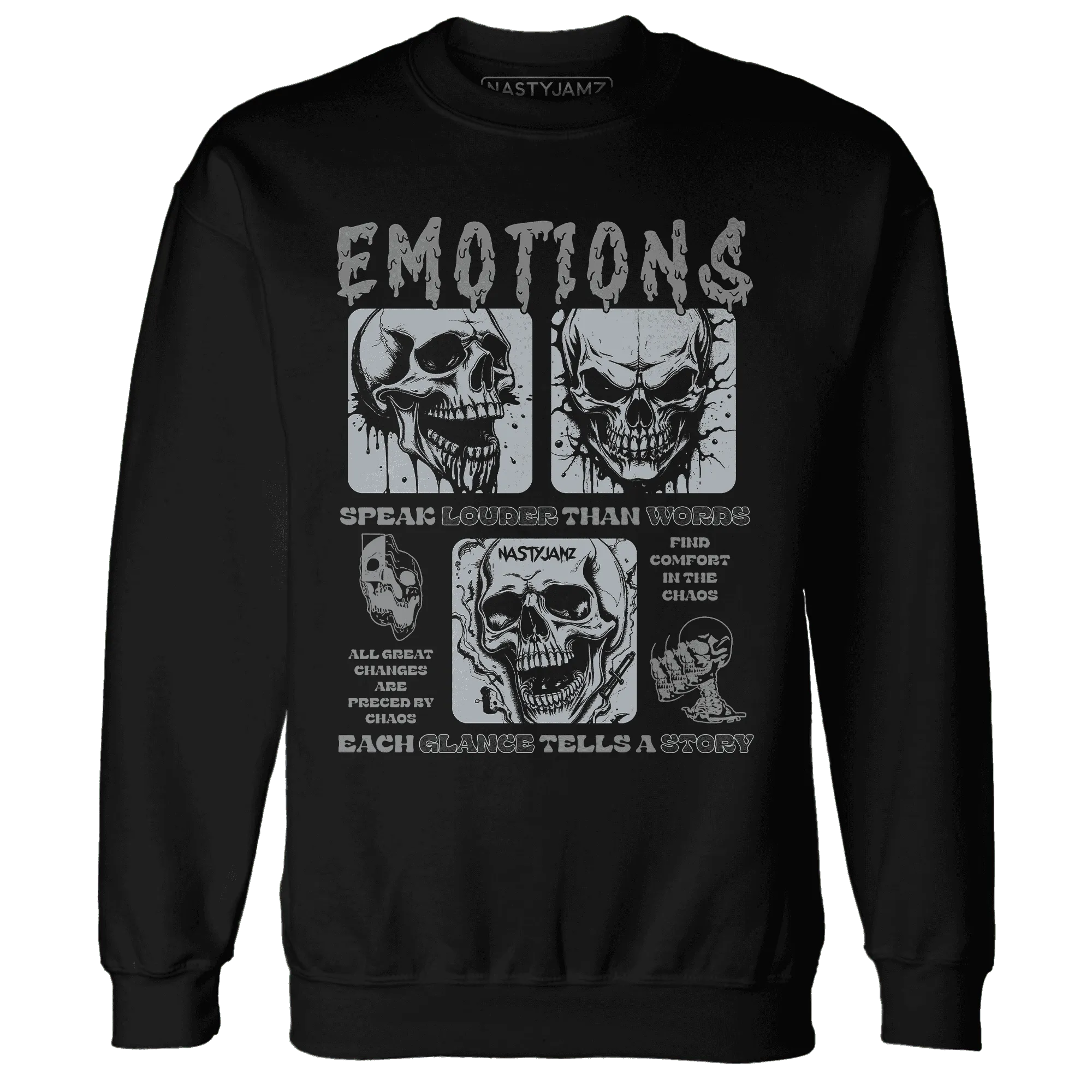 NastyJamz-Wolf-Grey-12s-Sweatshirt-Match-Emotions-Skull