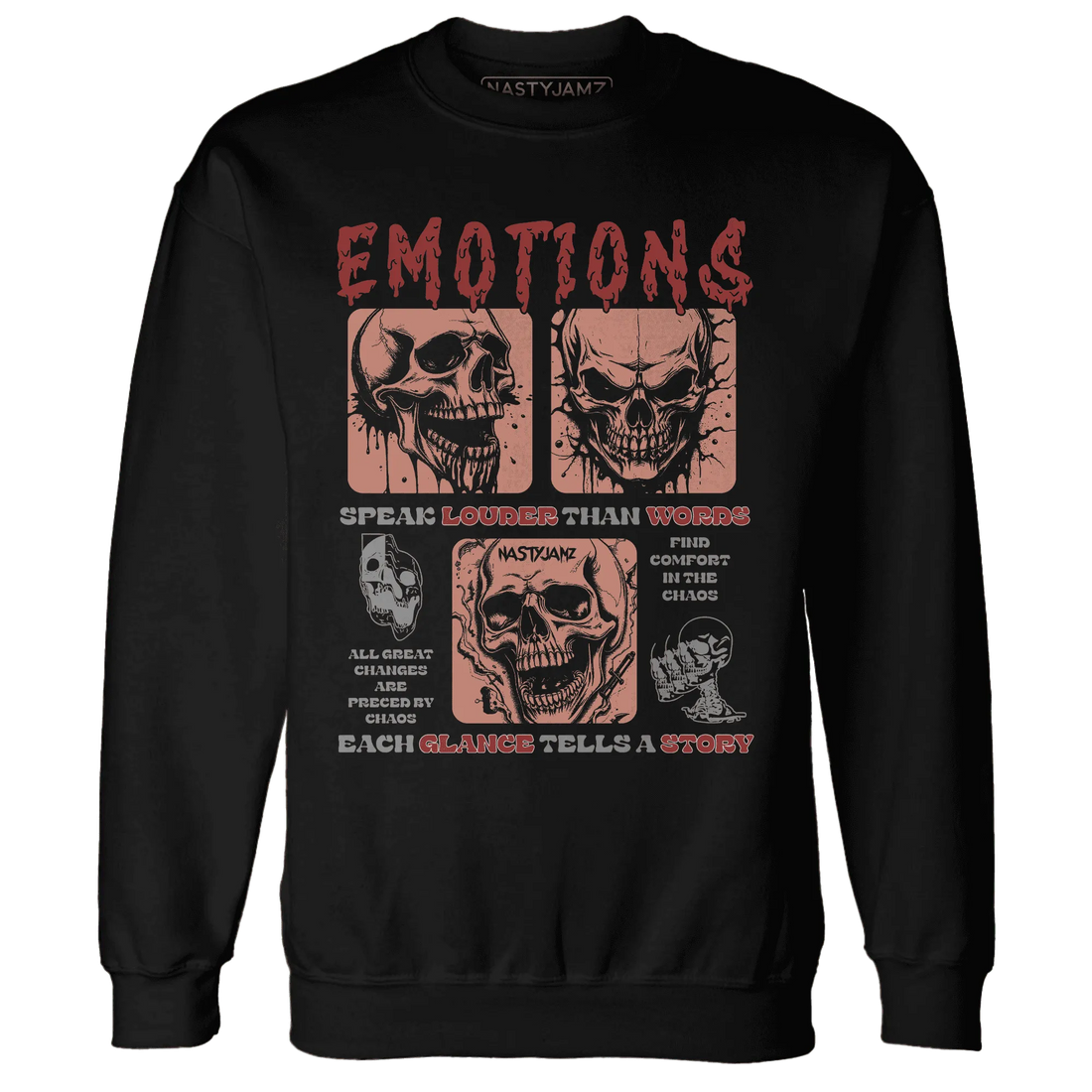 NastyJamz-Dune-Red-13s-Sweatshirt-Match-Emotions-Skull