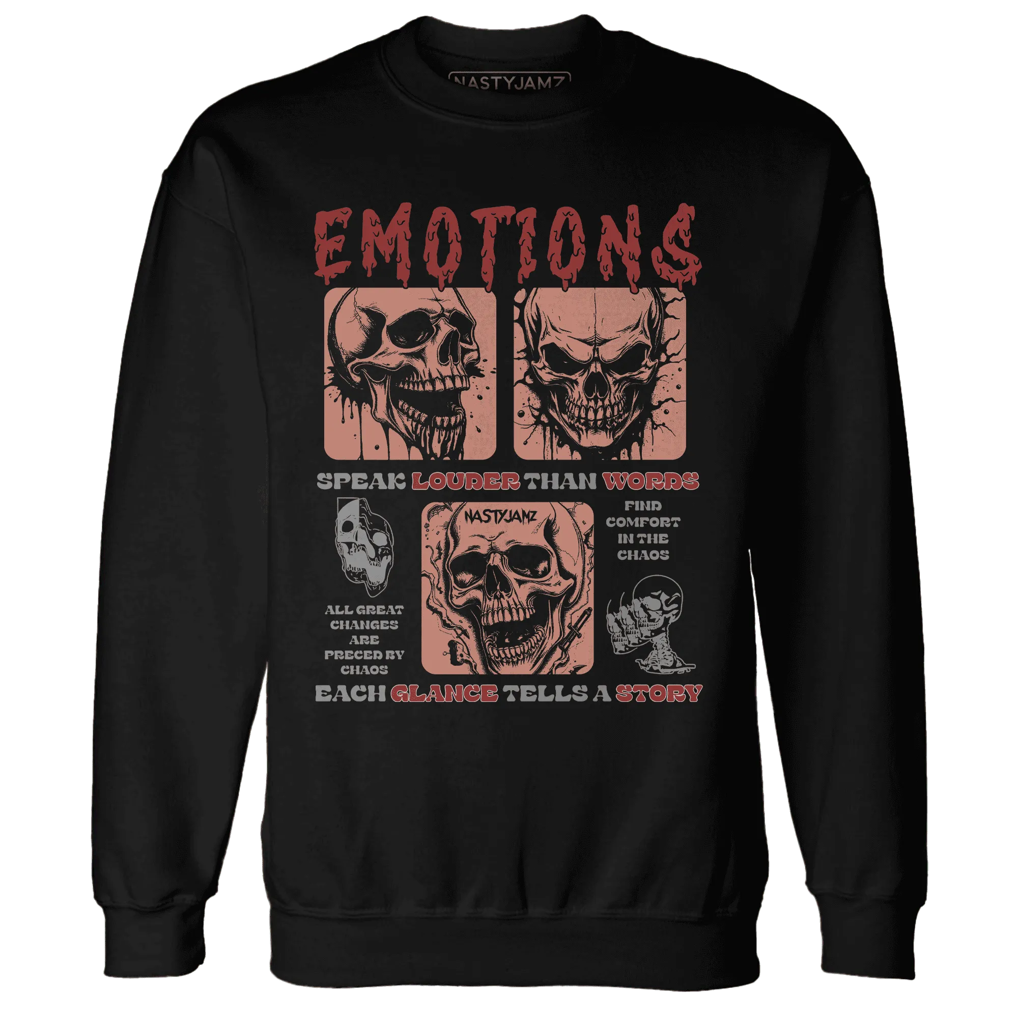 NastyJamz-Dune-Red-13s-Sweatshirt-Match-Emotions-Skull