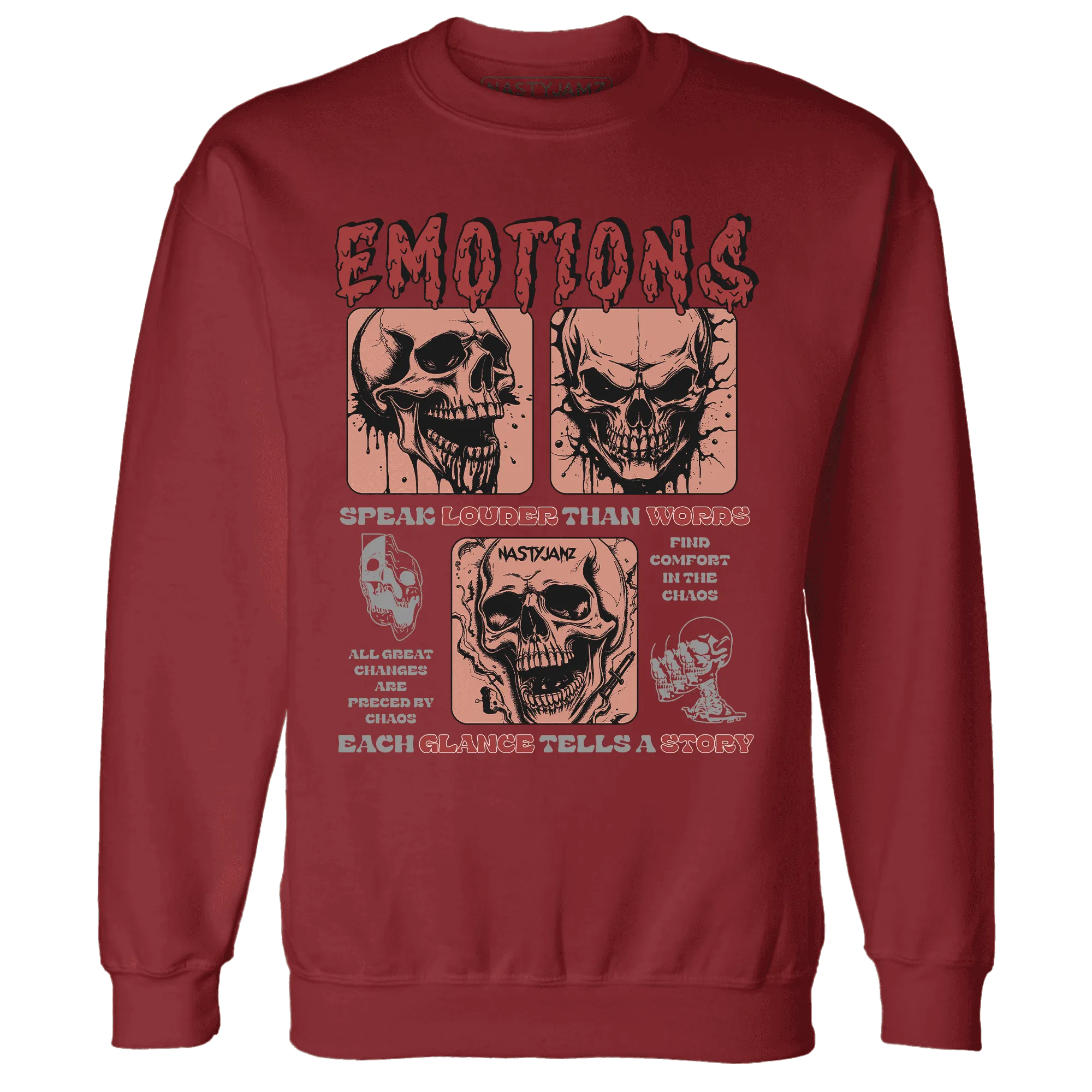 NastyJamz-Dune-Red-13s-Sweatshirt-Match-Emotions-Skull