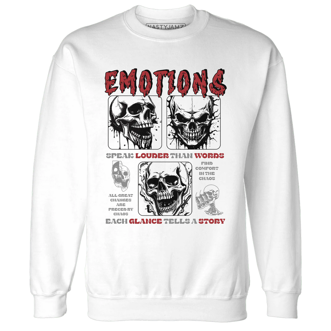 Black-Toe-Reimagined-Red-White-1s-Sweatshirt-Match-Emotions-Skull