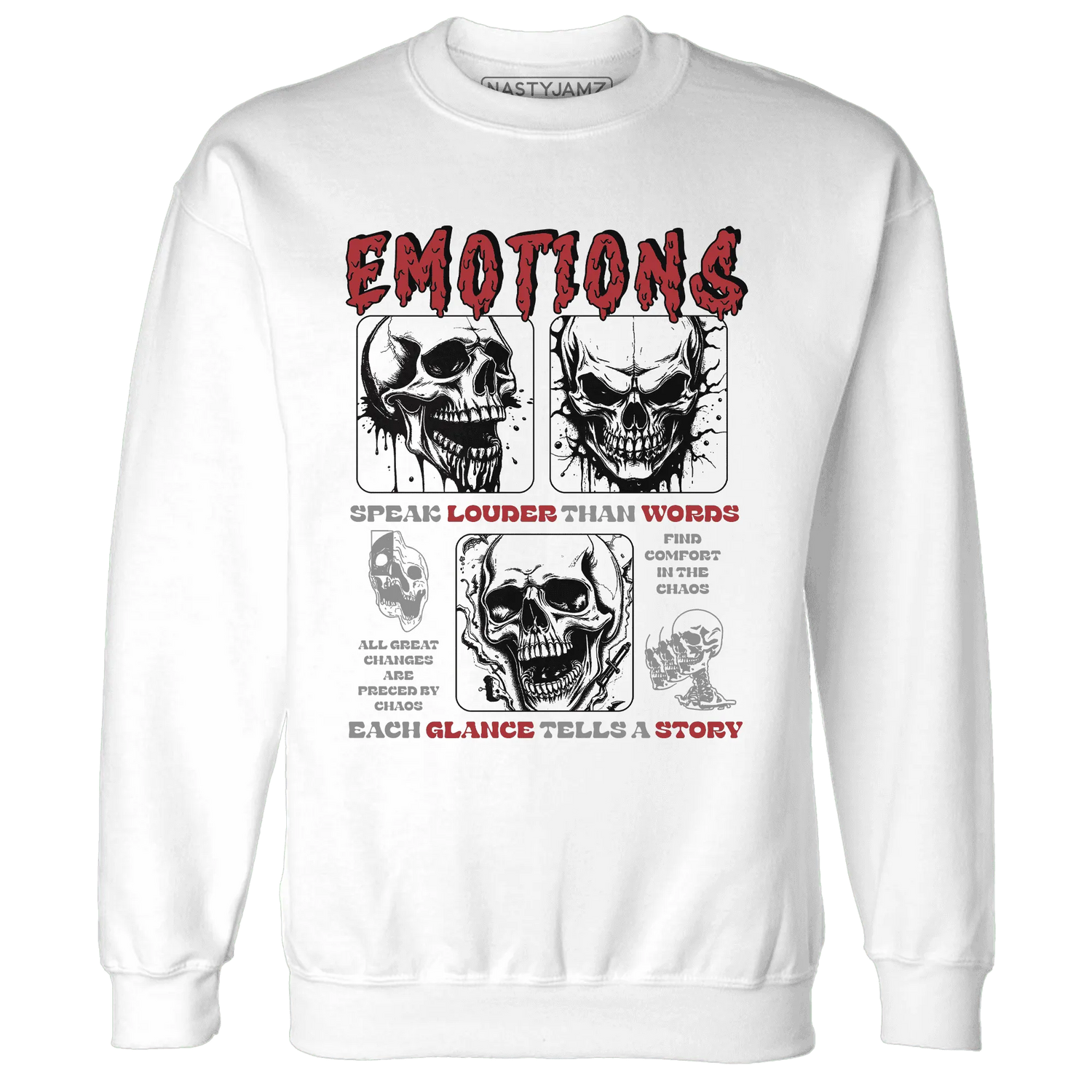 Black-Toe-Reimagined-Red-White-1s-Sweatshirt-Match-Emotions-Skull