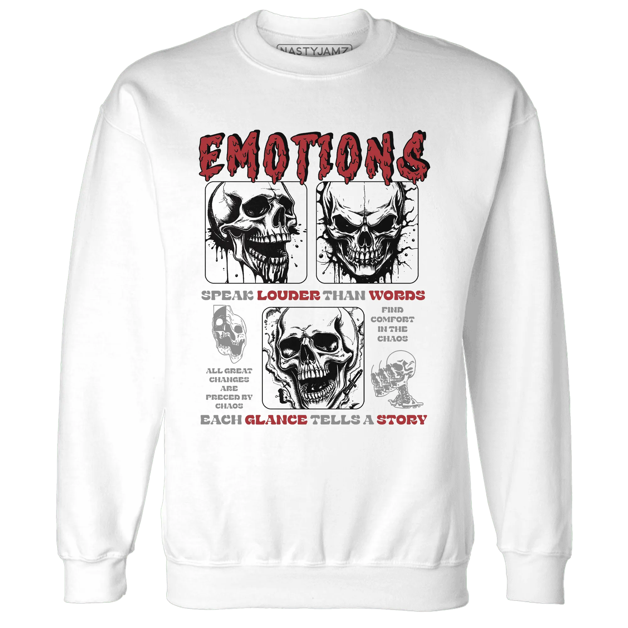 Black-Toe-Reimagined-Red-White-1s-Sweatshirt-Match-Emotions-Skull