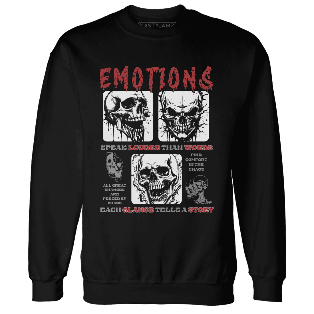Black-Toe-Reimagined-Red-White-1s-Sweatshirt-Match-Emotions-Skull