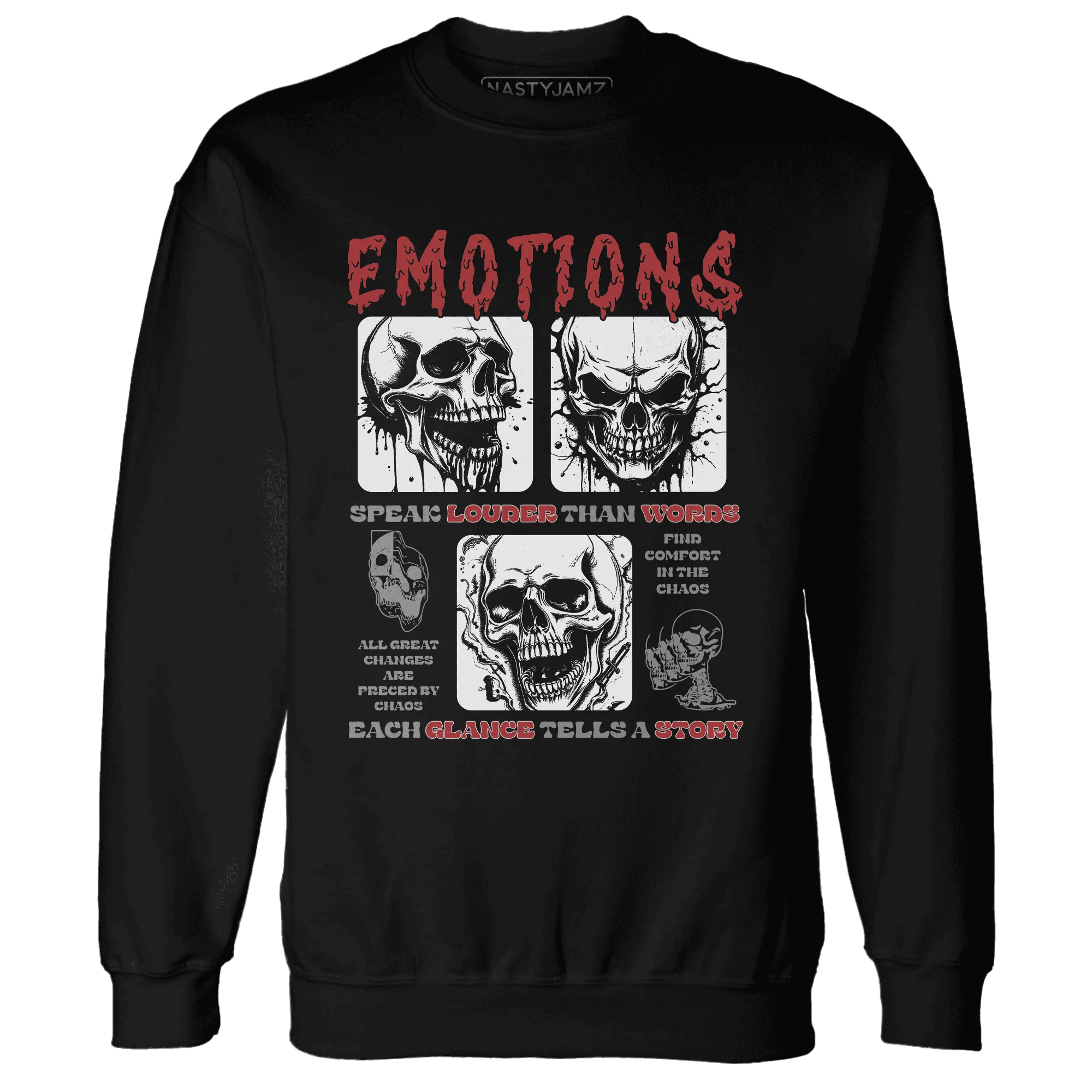 Black-Toe-Reimagined-Red-White-1s-Sweatshirt-Match-Emotions-Skull