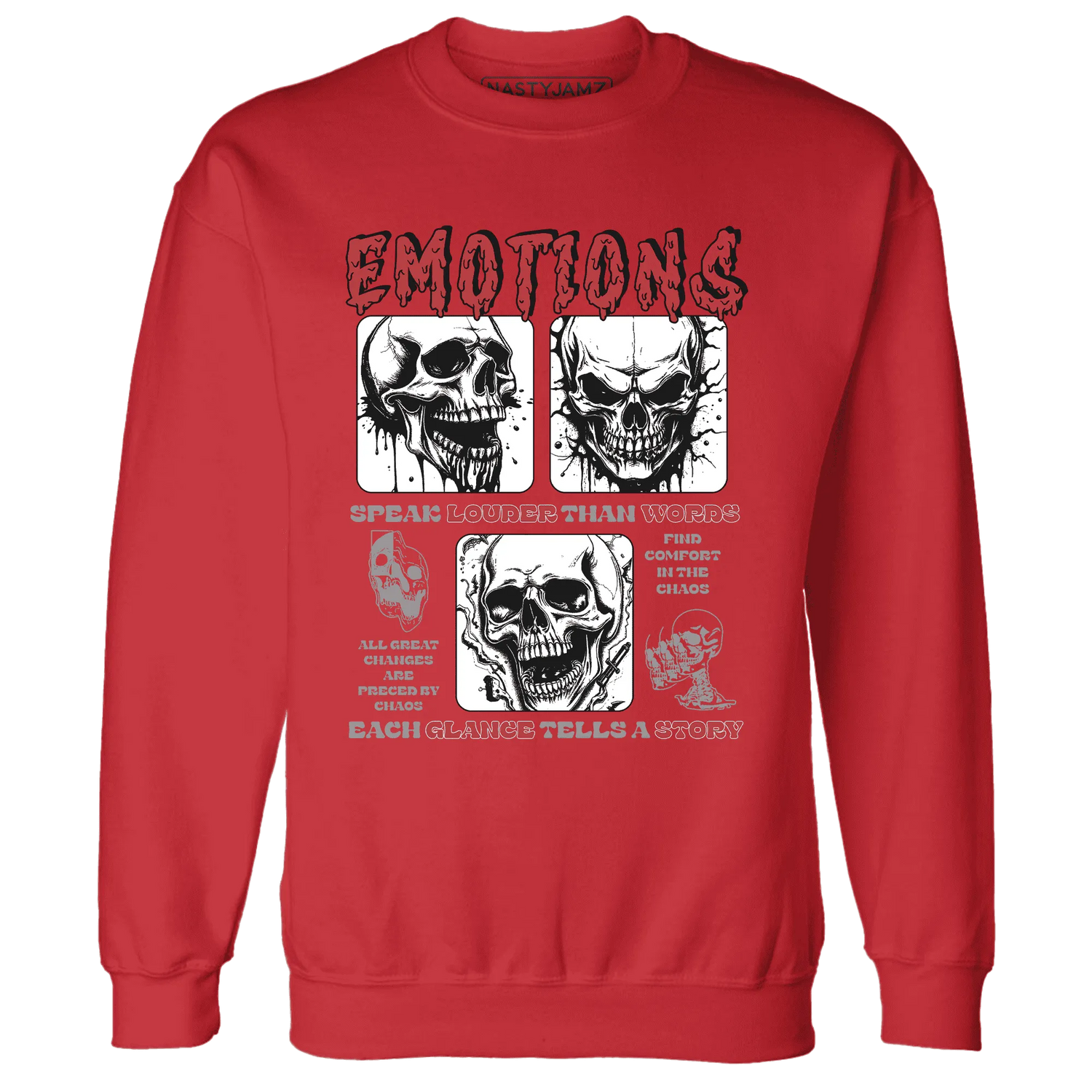 Black-Toe-Reimagined-Red-White-1s-Sweatshirt-Match-Emotions-Skull
