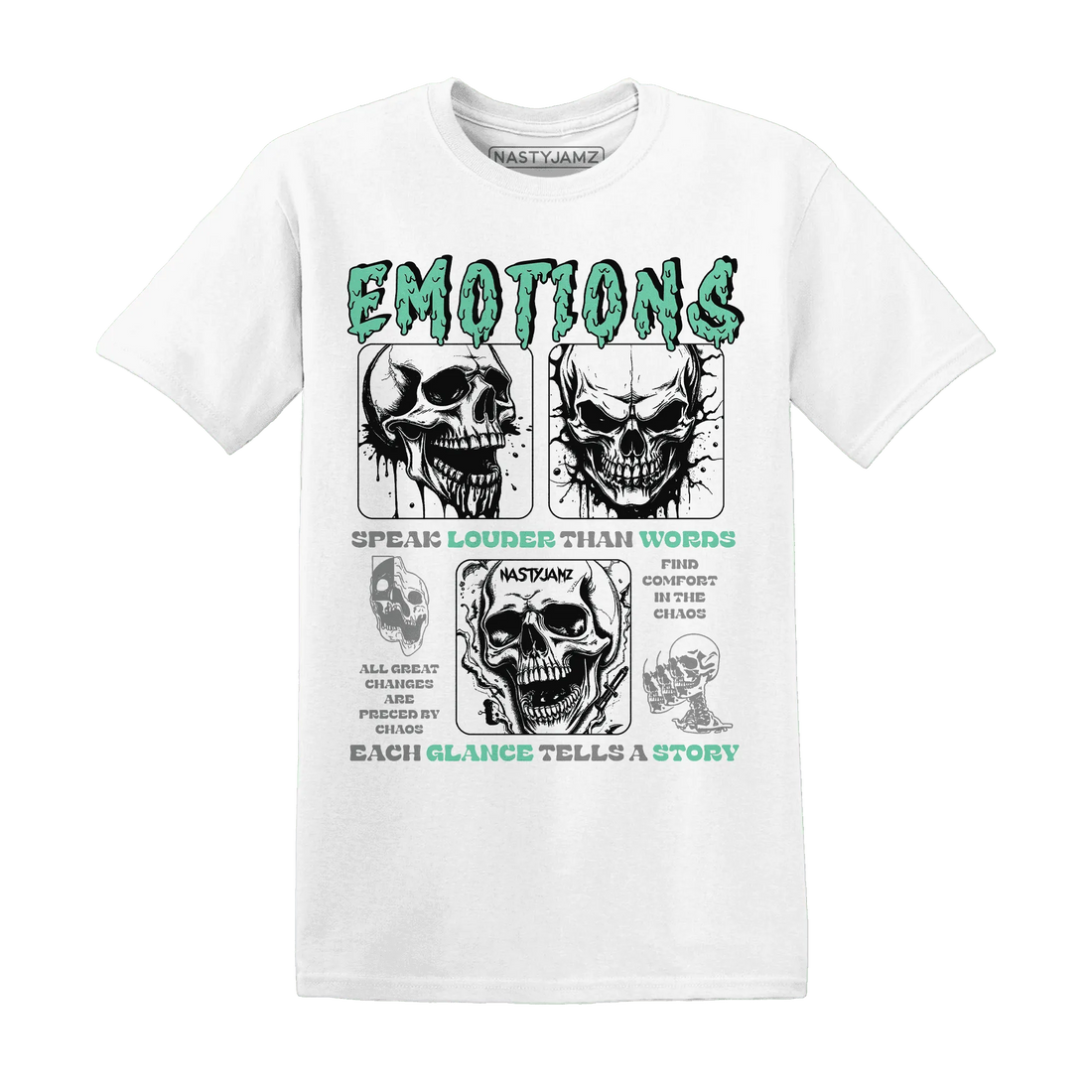 NastyJamz-High-OG-Green-Glow-1s-T-Shirt-Match-Emotions-Skull