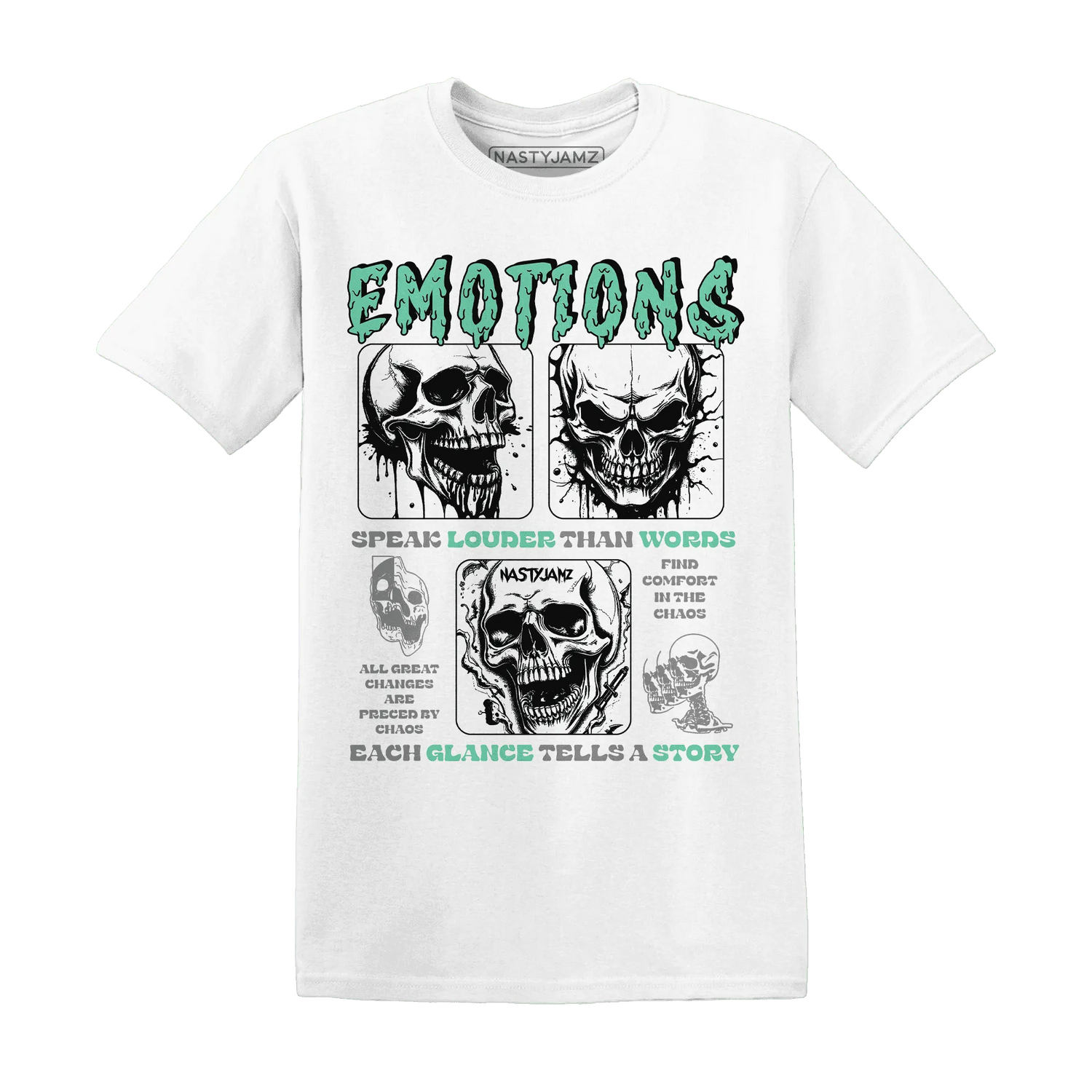 NastyJamz-High-OG-Green-Glow-1s-T-Shirt-Match-Emotions-Skull
