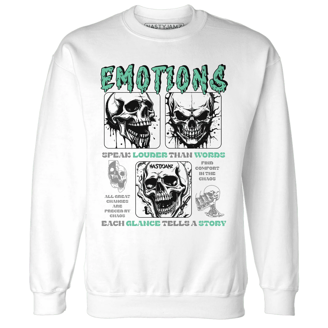 NastyJamz-High-OG-Green-Glow-1s-Sweatshirt-Match-Emotions-Skull