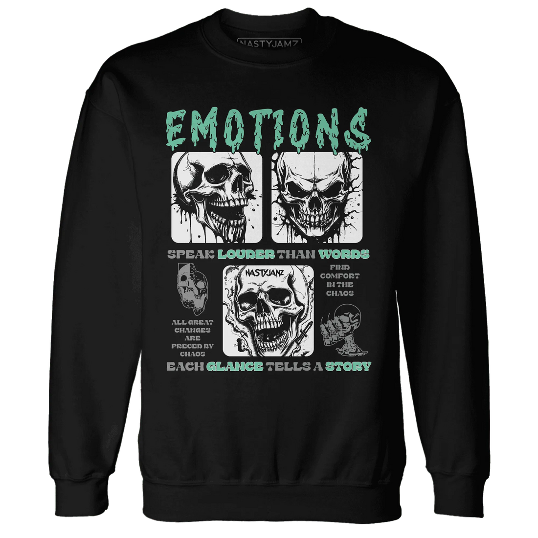 NastyJamz-High-OG-Green-Glow-1s-Sweatshirt-Match-Emotions-Skull