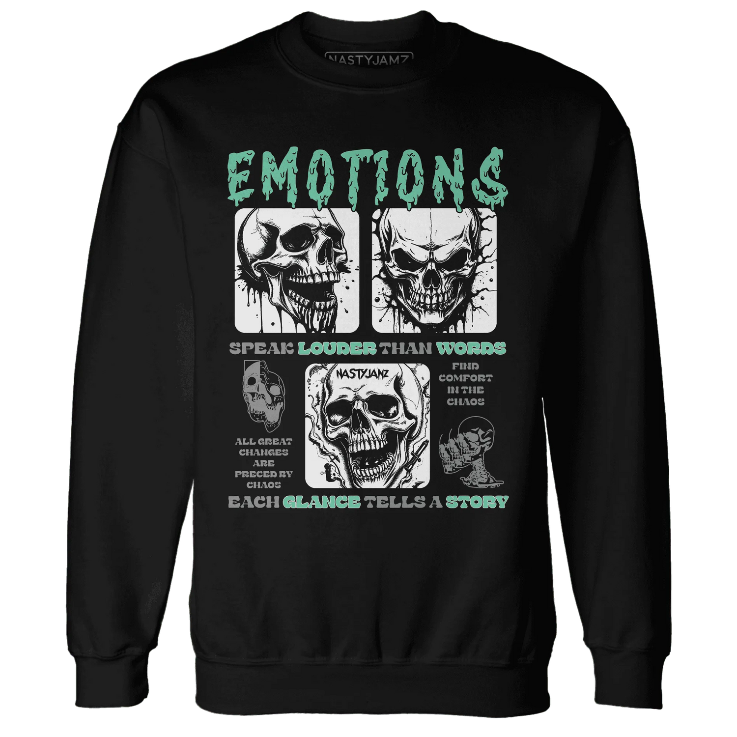 NastyJamz-High-OG-Green-Glow-1s-Sweatshirt-Match-Emotions-Skull