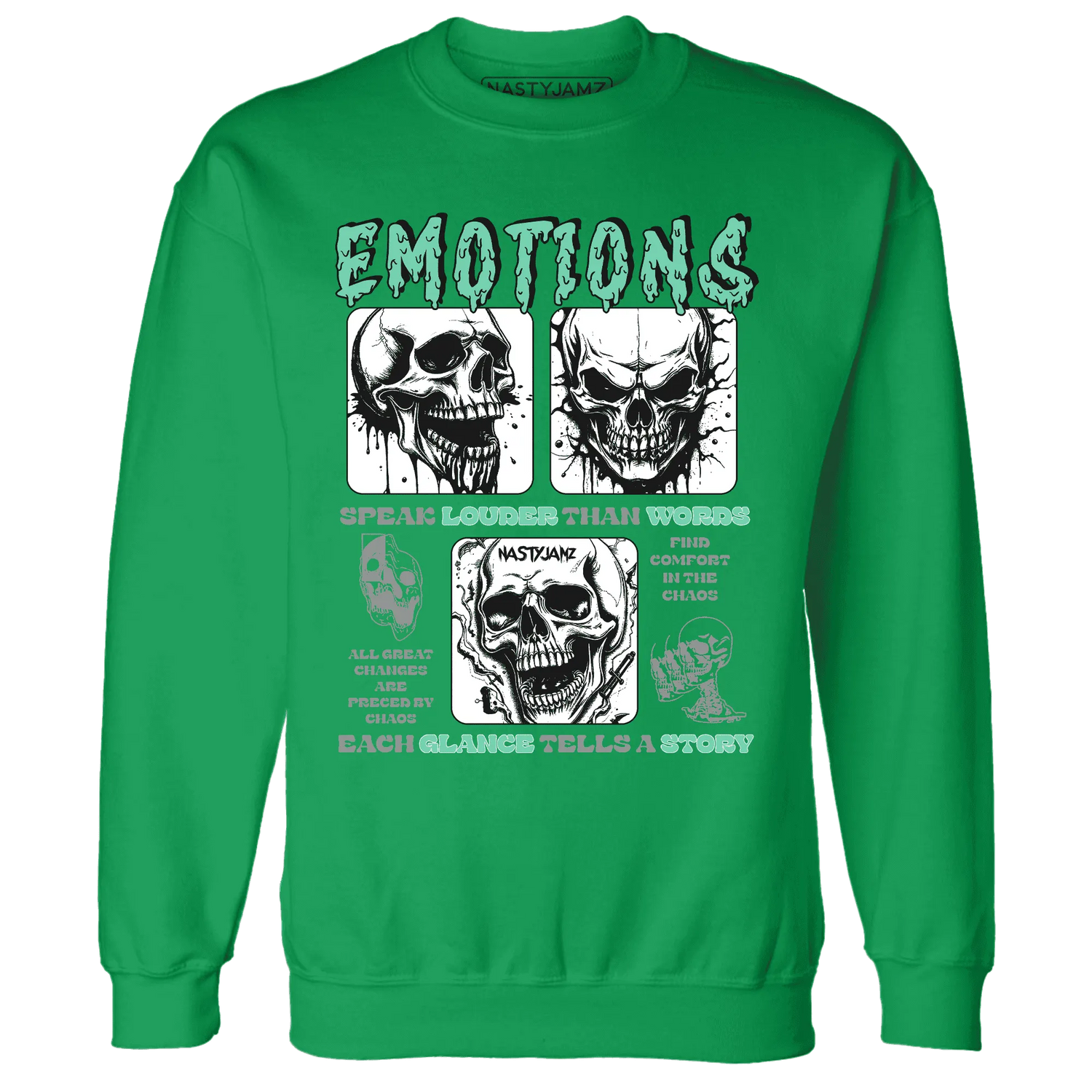 NastyJamz-High-OG-Green-Glow-1s-Sweatshirt-Match-Emotions-Skull