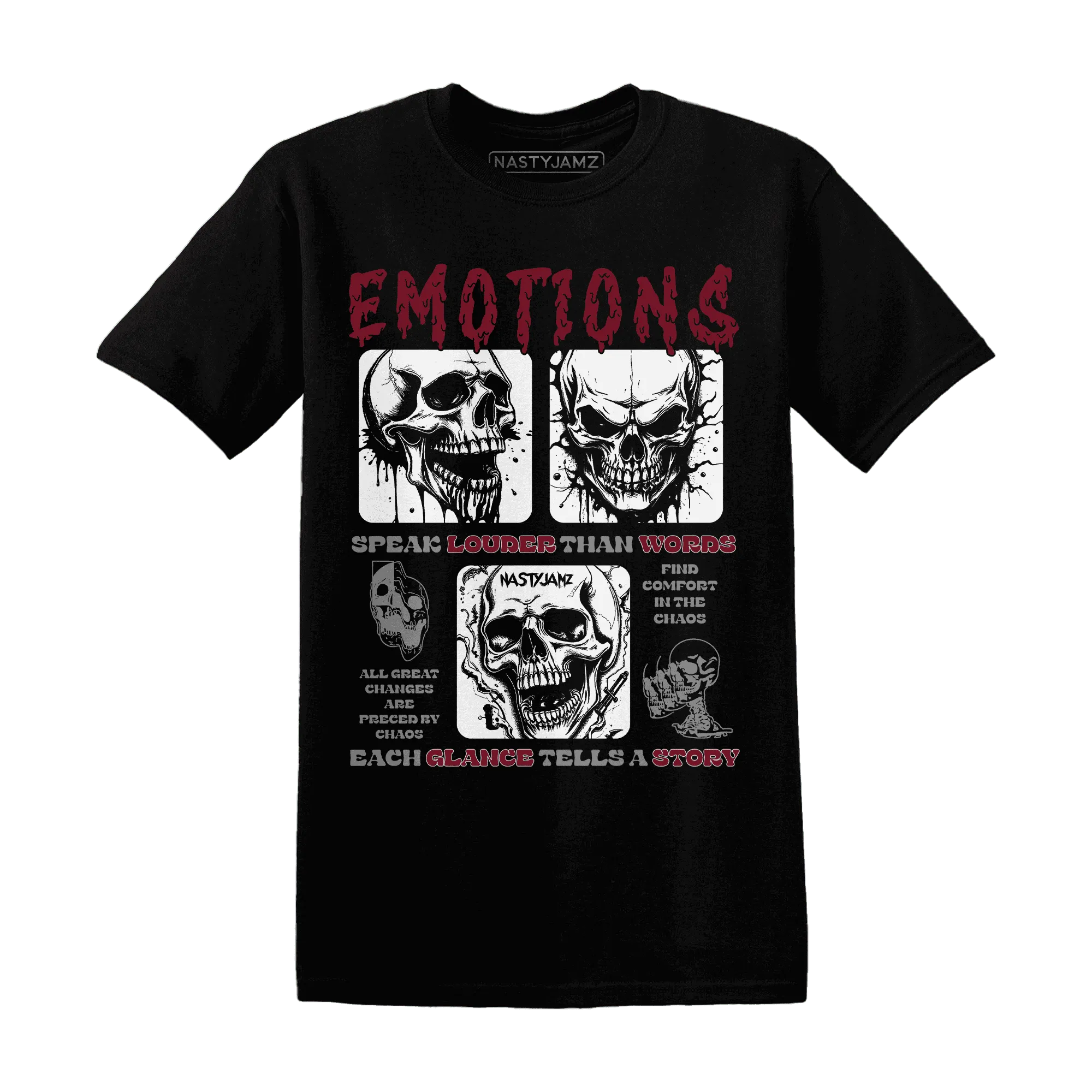 NastyJamz-High-White-Team-Red-1s-T-Shirt-Match-Emotions-Skull