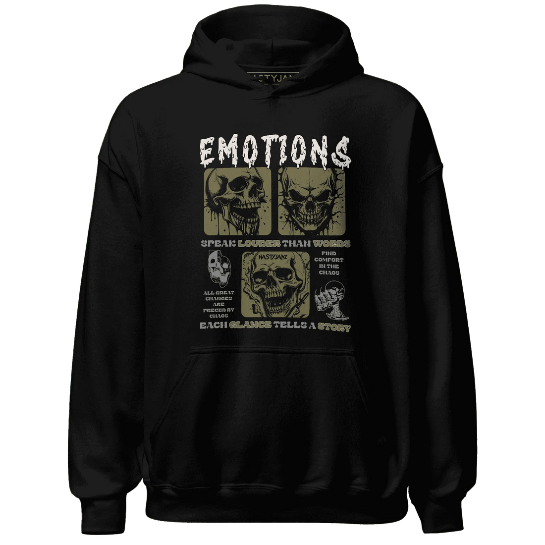 NastyJamz-Medium-Olive-1s-Hoodie-Match-Emotions-Skull