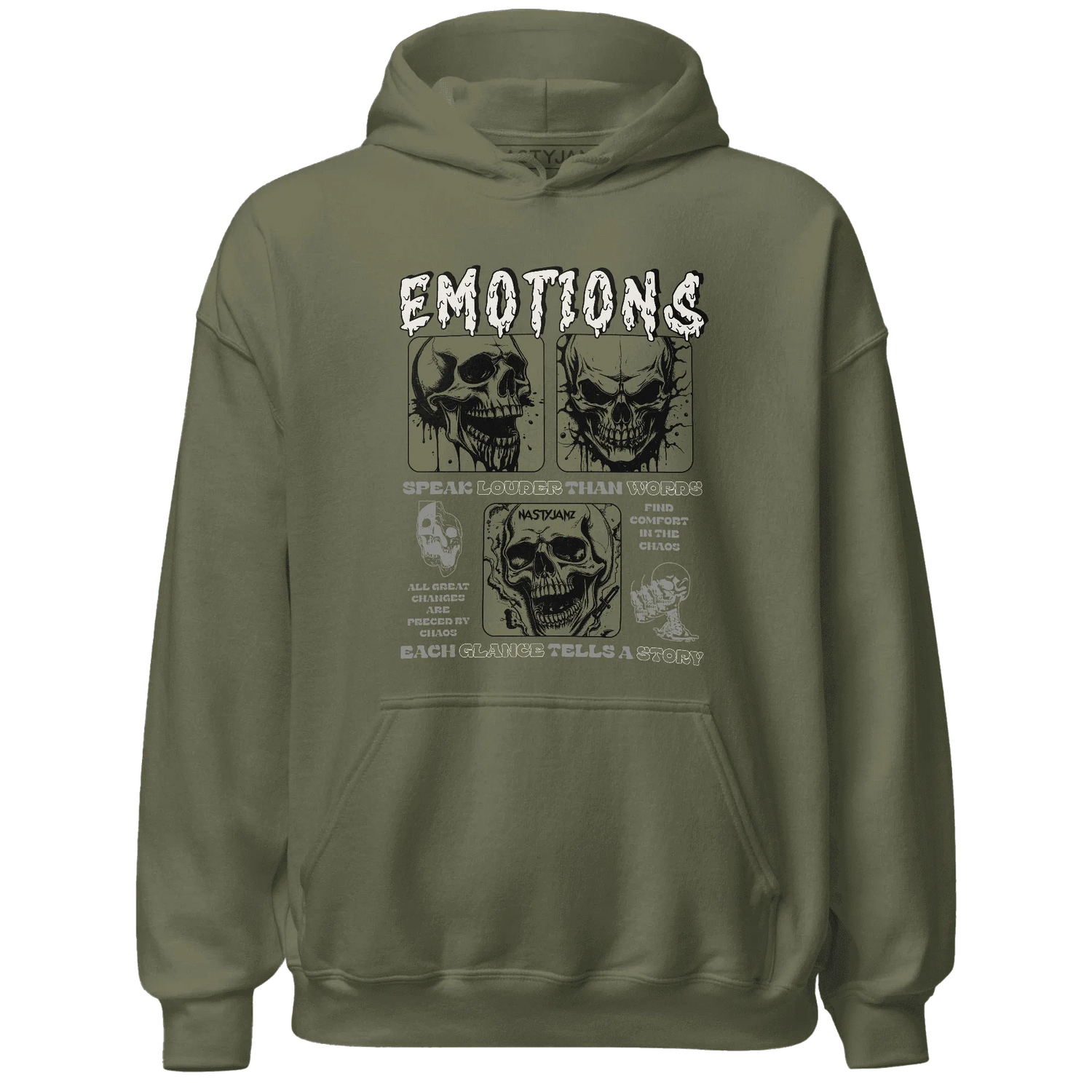 NastyJamz-Medium-Olive-1s-Hoodie-Match-Emotions-Skull