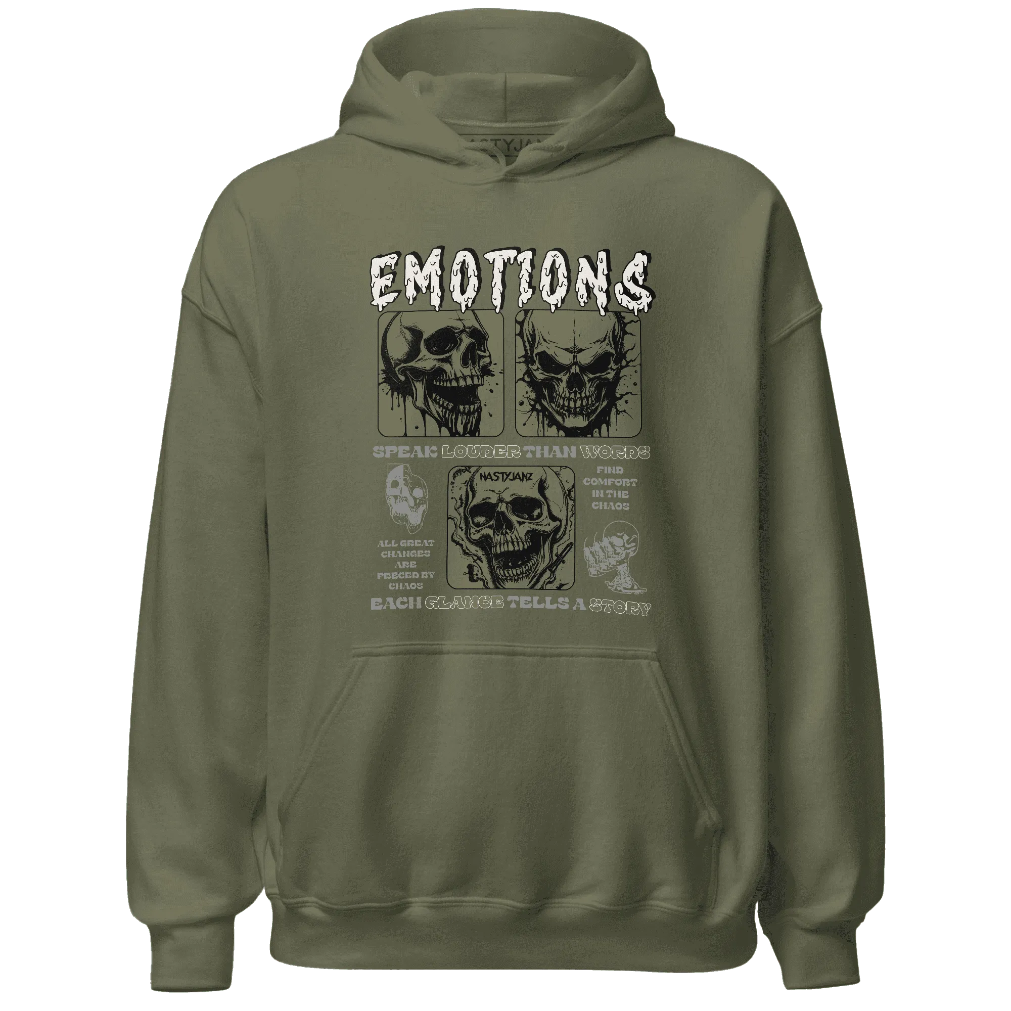 NastyJamz-Medium-Olive-1s-Hoodie-Match-Emotions-Skull