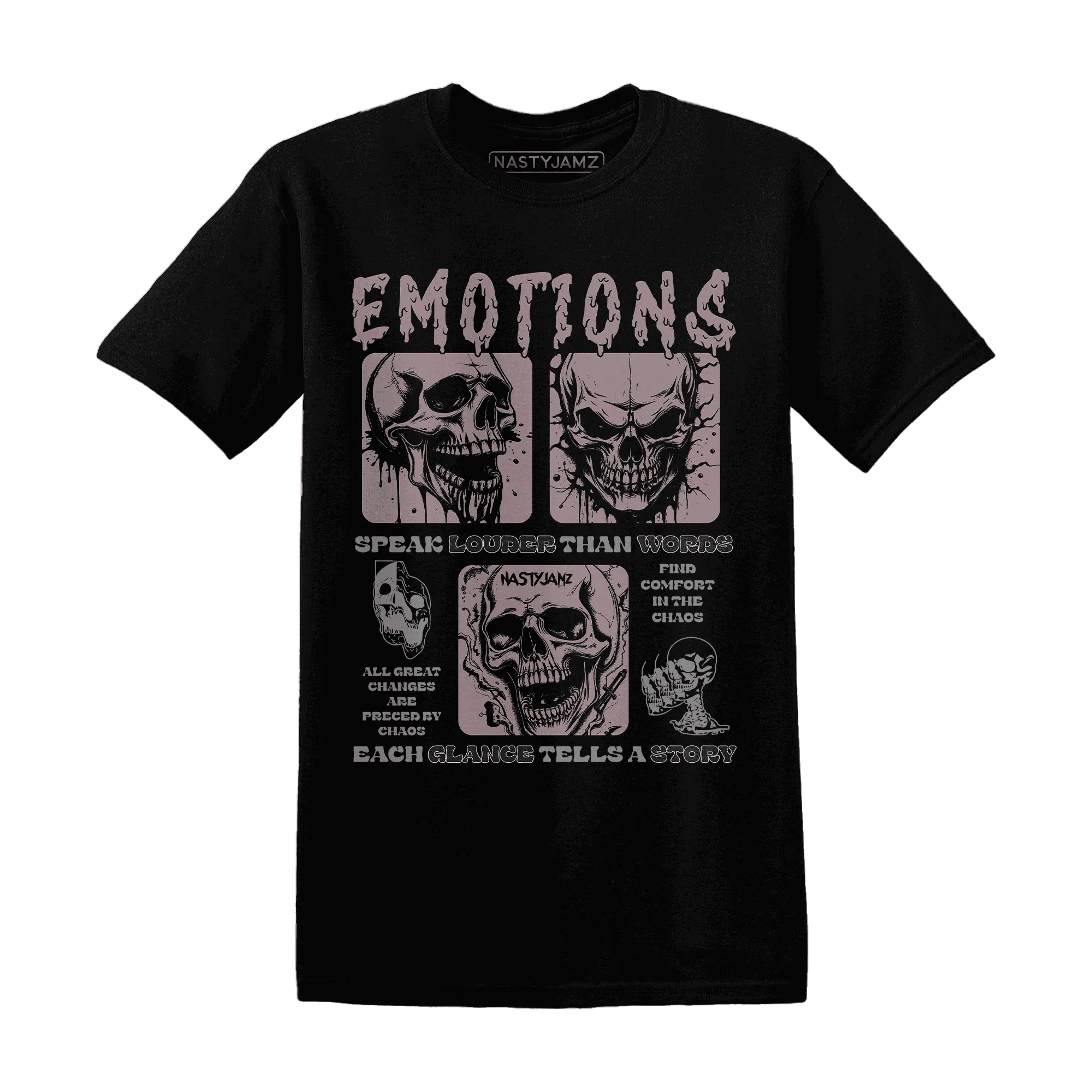 Black-Violet-Ore-3s-NastyJamz-T-Shirt-Match-Emotions-Skull