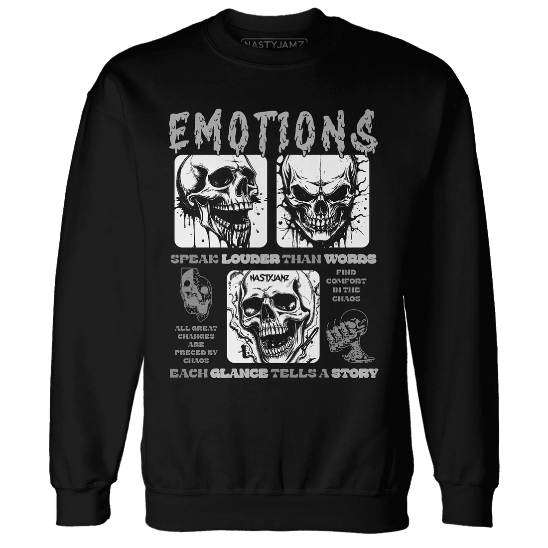 NastyJamz-Cement-Grey-3s-Sweatshirt-Match-Emotions-Skull
